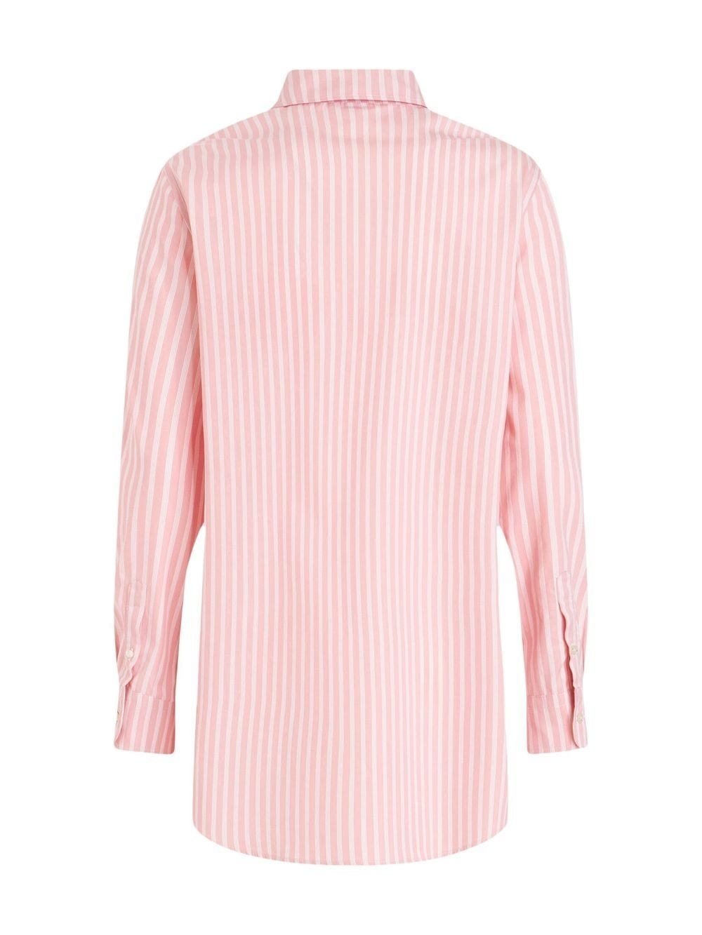 embroidered-logo striped shirt - 6