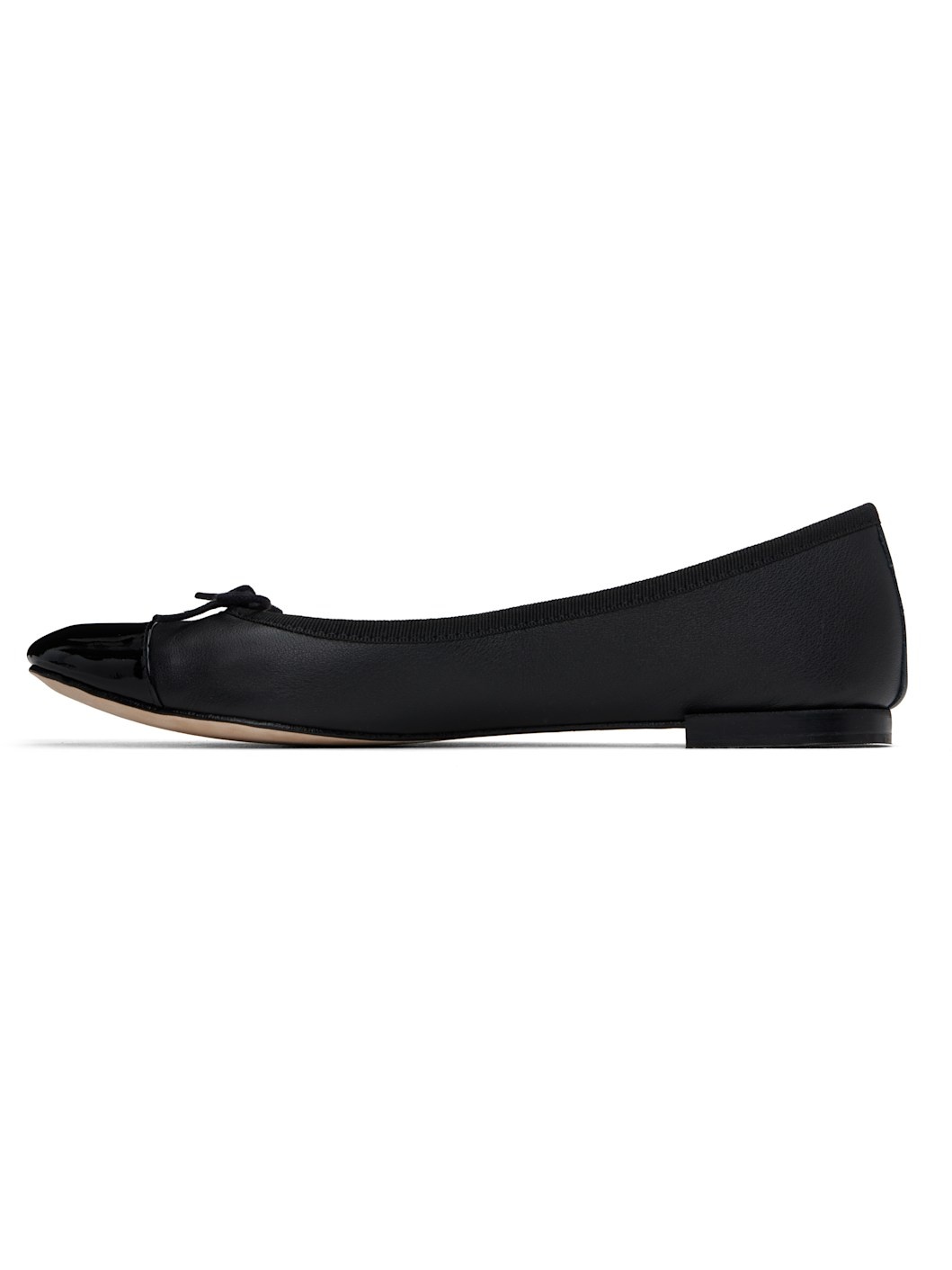 Black Flora Bi-Material Ballerina Flats - 3