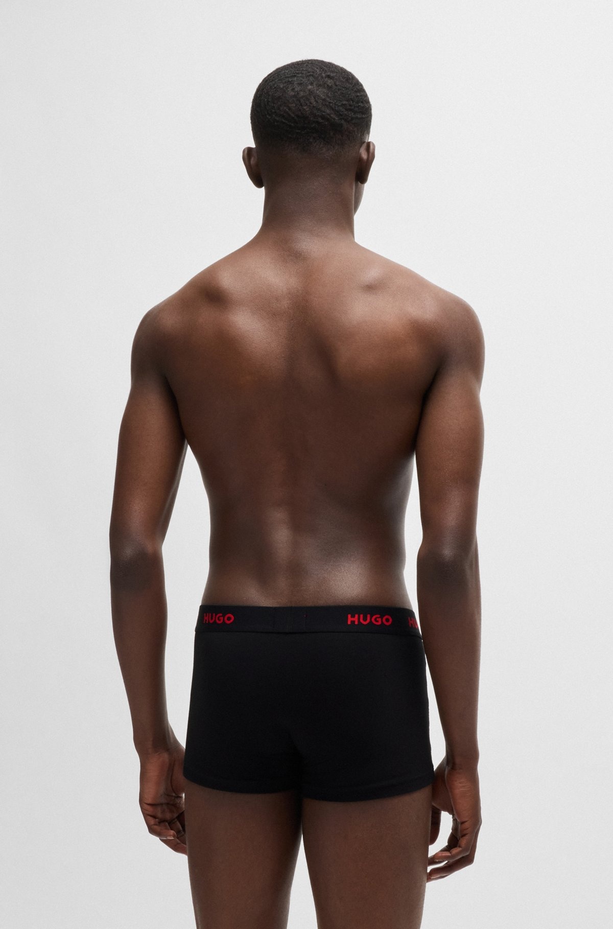 THREE-PACK OF STRETCH-COTTON TRUNKS WITH LOGO WAISTBANDS - 3