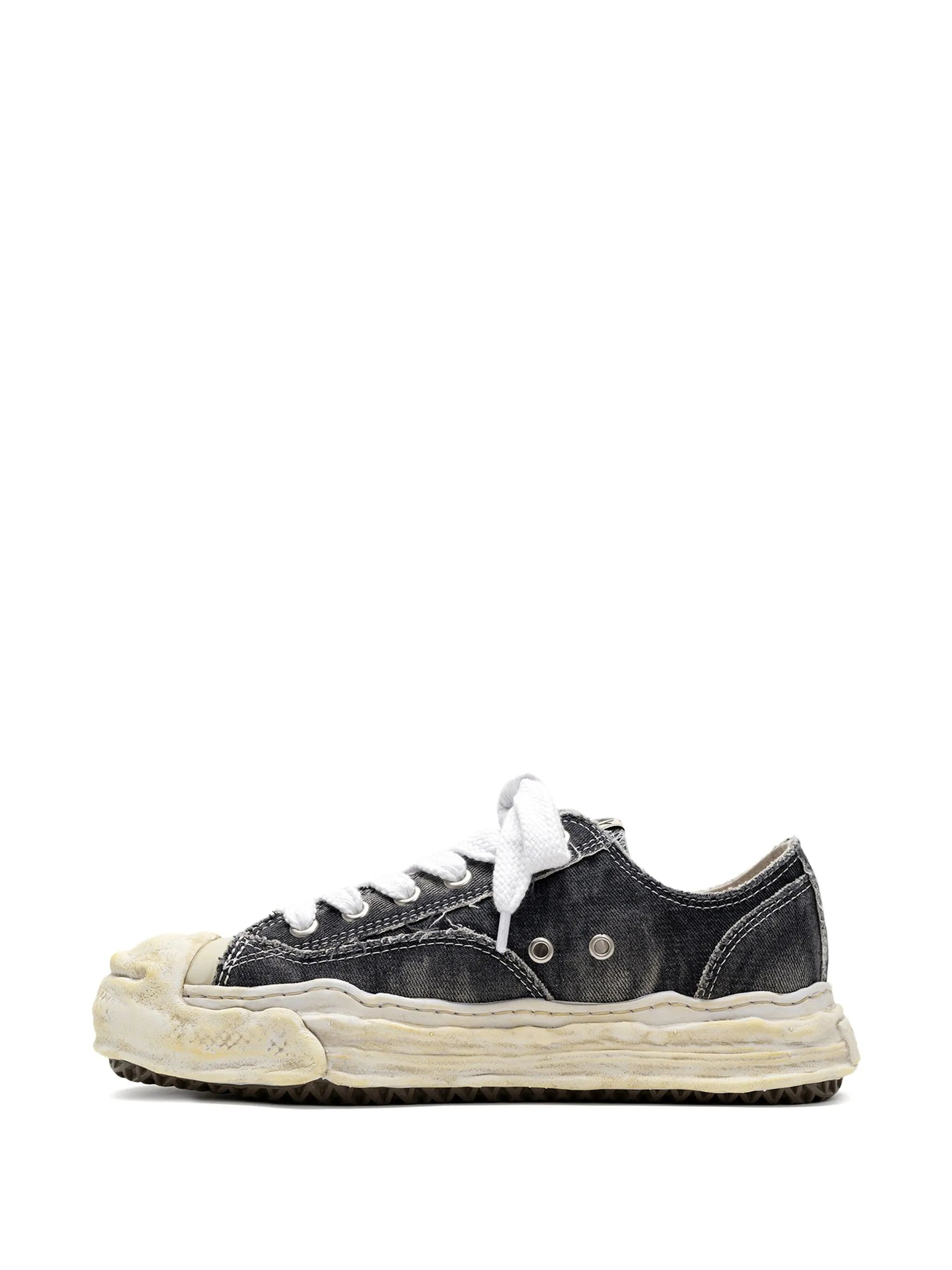 HANK BLEACH-DENIM LOW-TOP SNEAKERS - 3