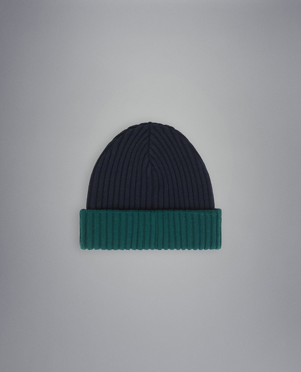 Ribbed wool beanie with iconic badge - 2