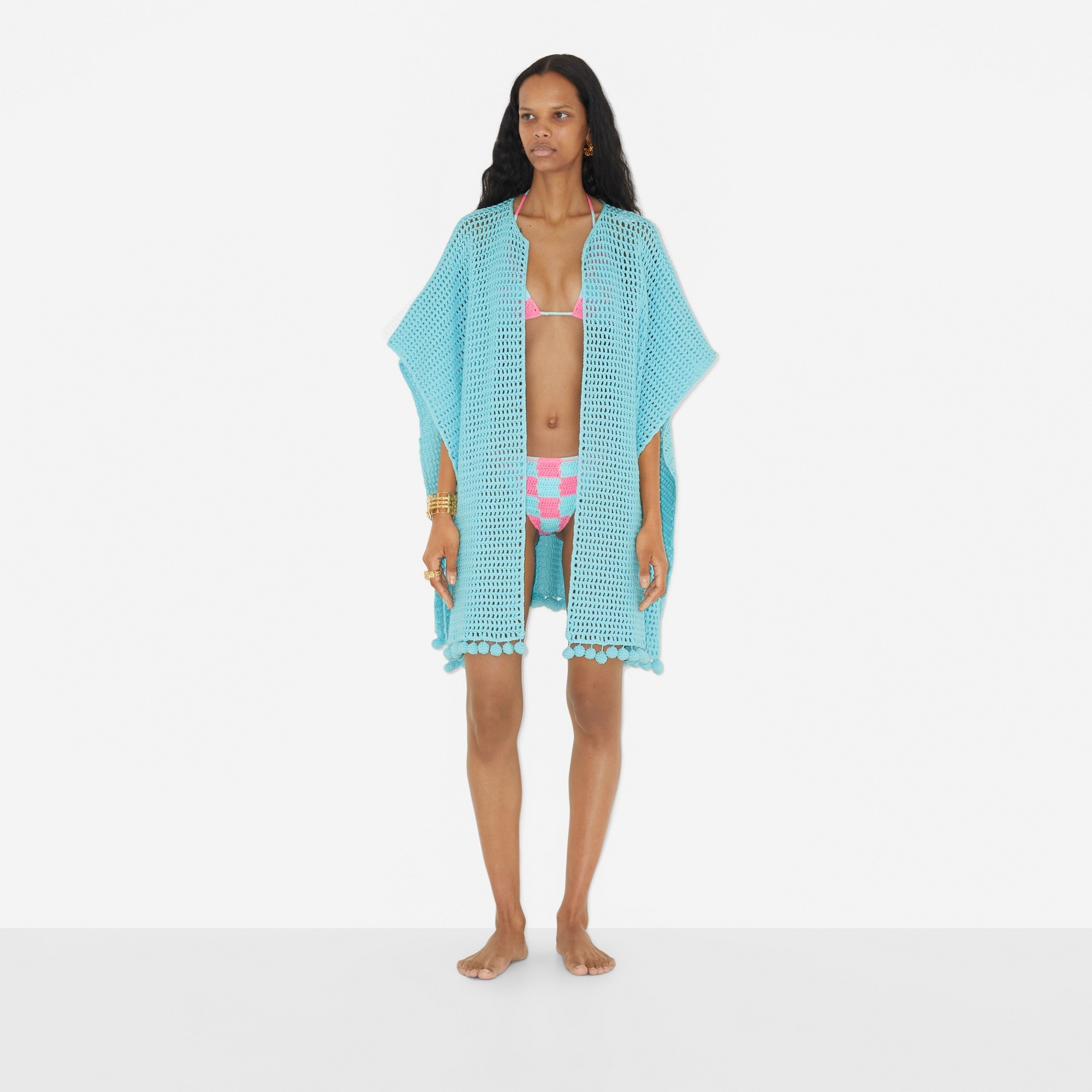 Burberry Crochet Technical Cotton Cape | REVERSIBLE