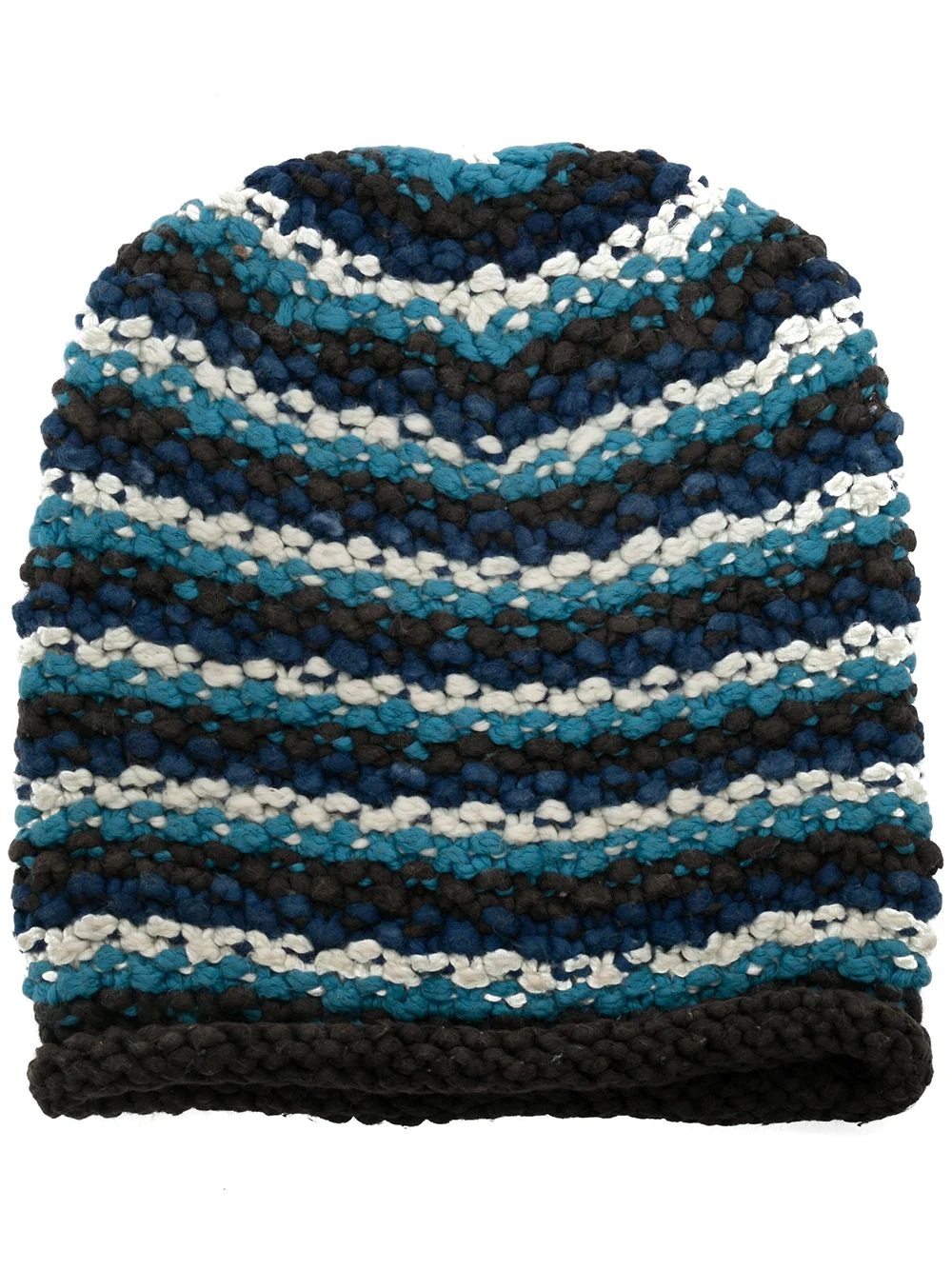 chunky-knit striped beanie - 1