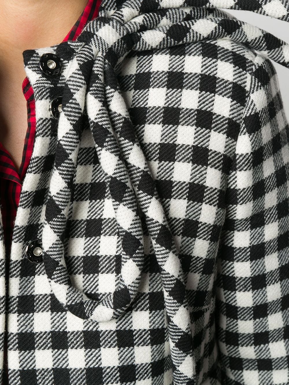 gingham-check cropped jacket - 5