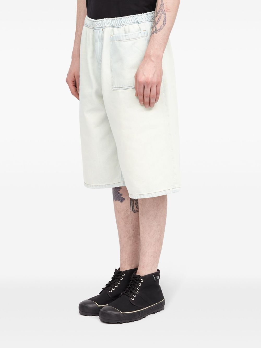 elasticated-waist denim shorts - 6