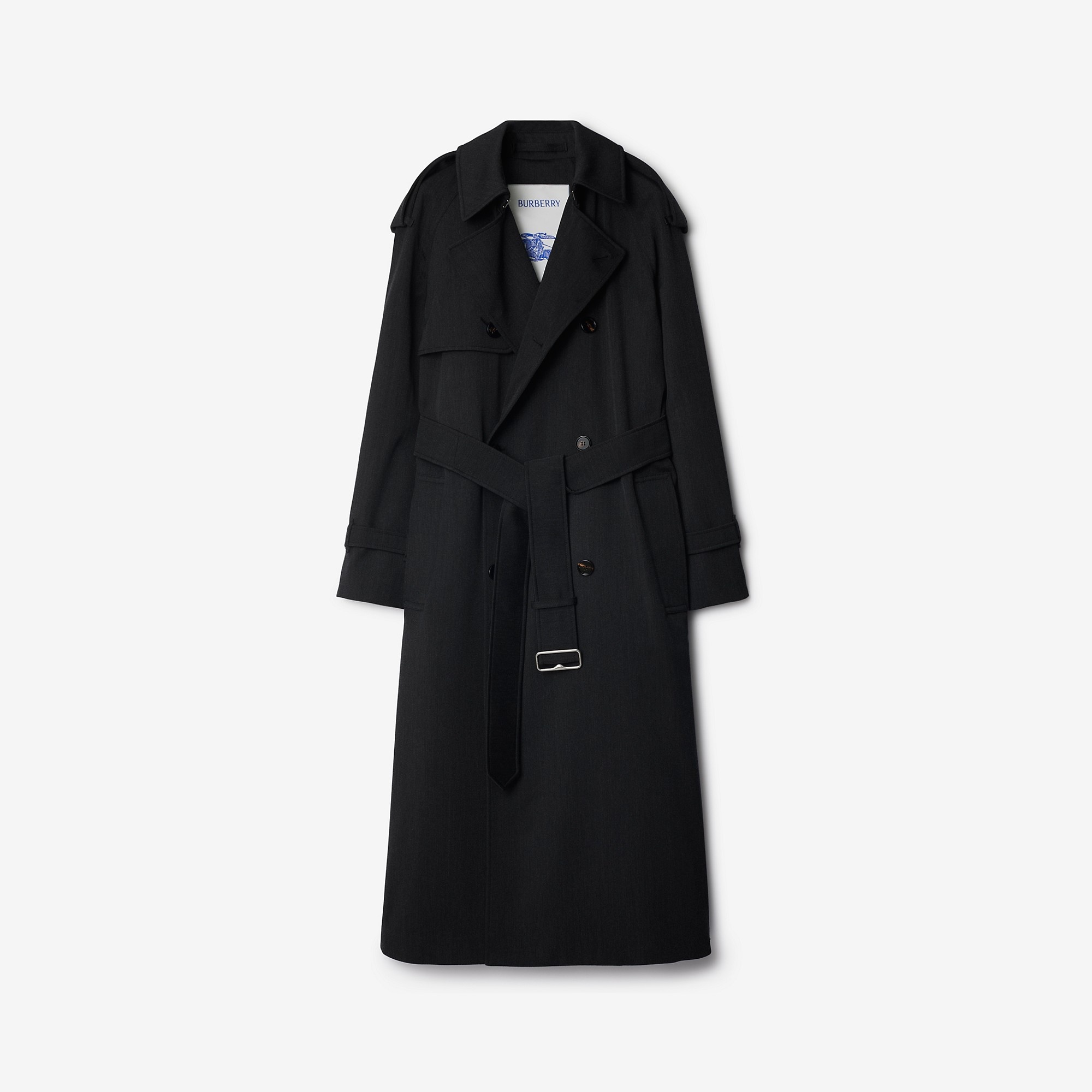 Long Wool Trench Coat - 1