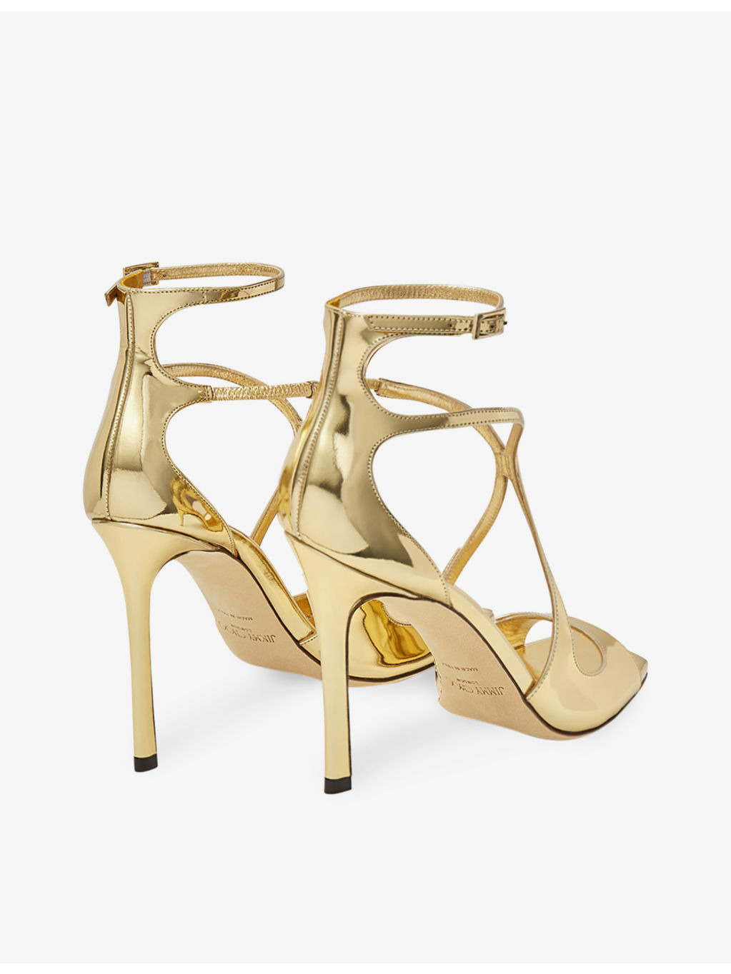 Azia 110 liquid-metal leather heeled sandals - 4