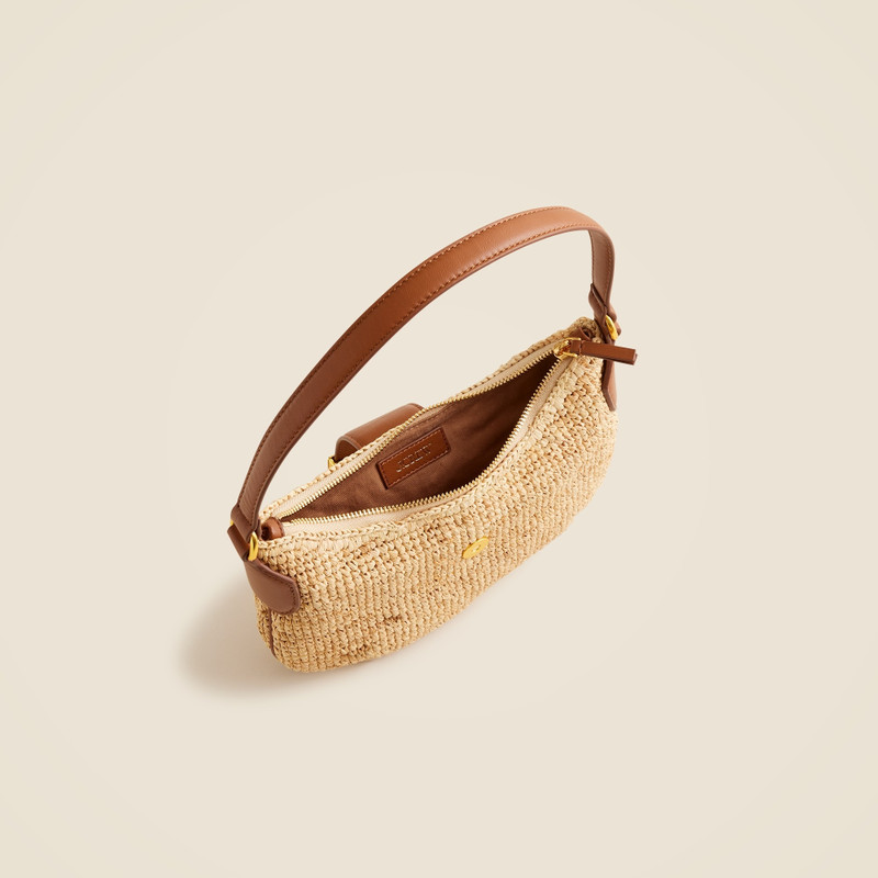 Berkeley buckle shoulder bag in handknotted straw 4