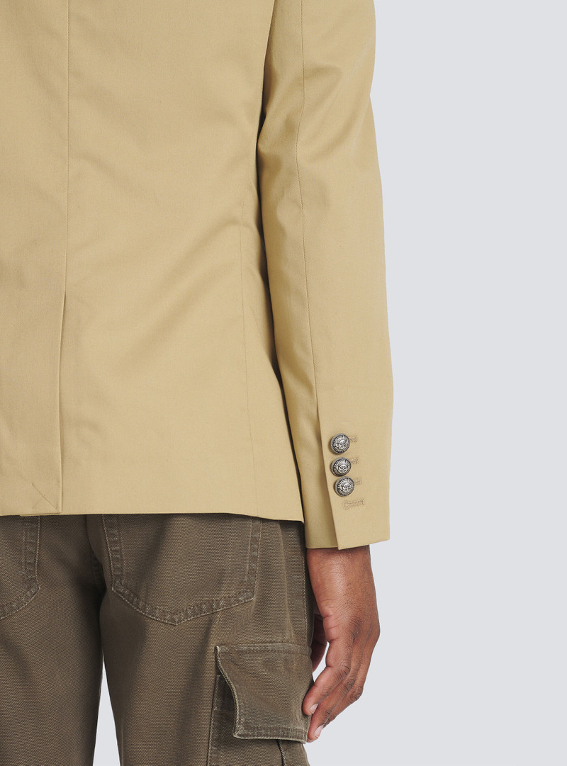 Cotton blazer with double-breasted silver-tone buttoned fastening 7