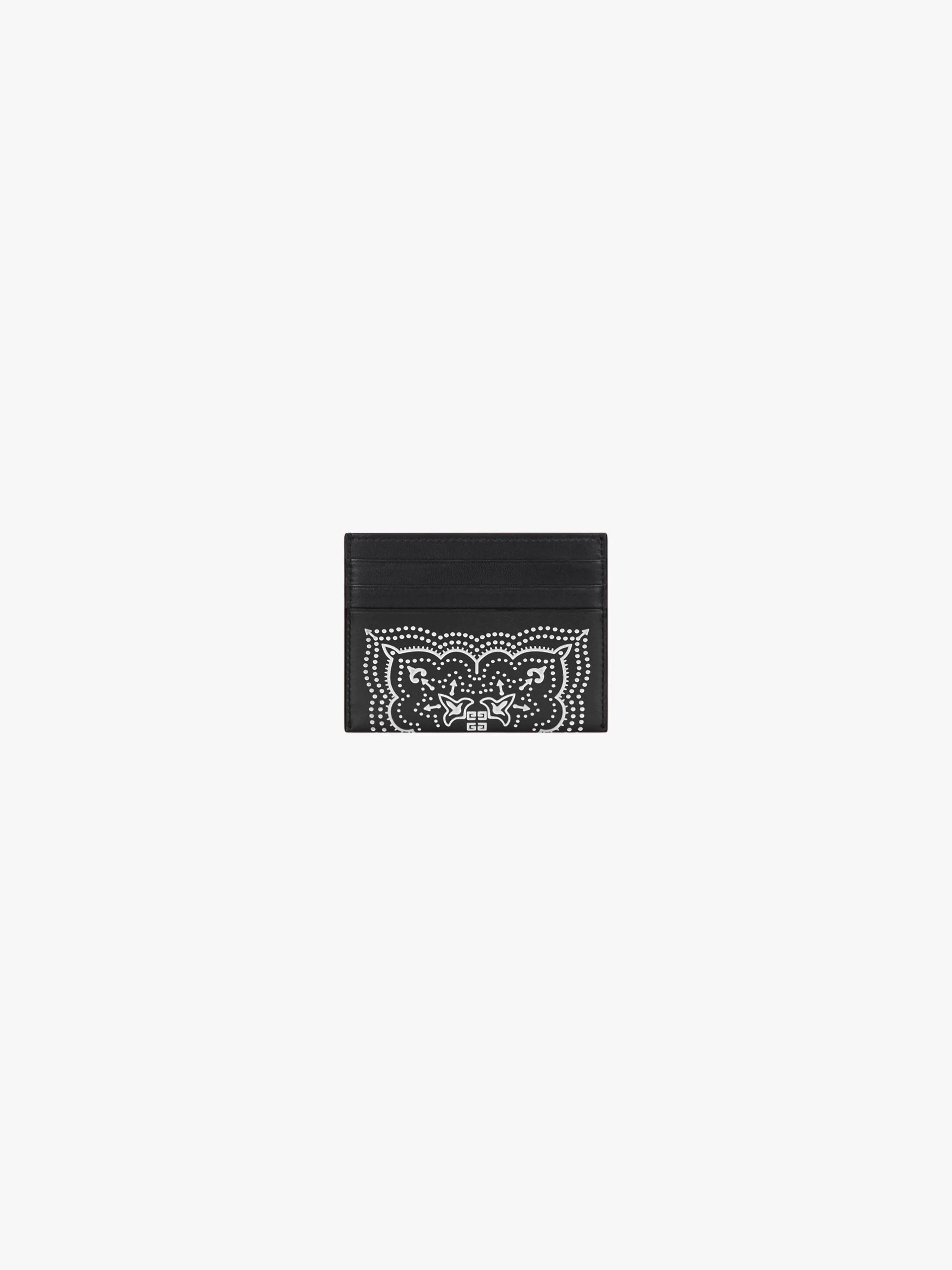 CARD HOLDER IN BANDANA PRINTED LEATHER - 1