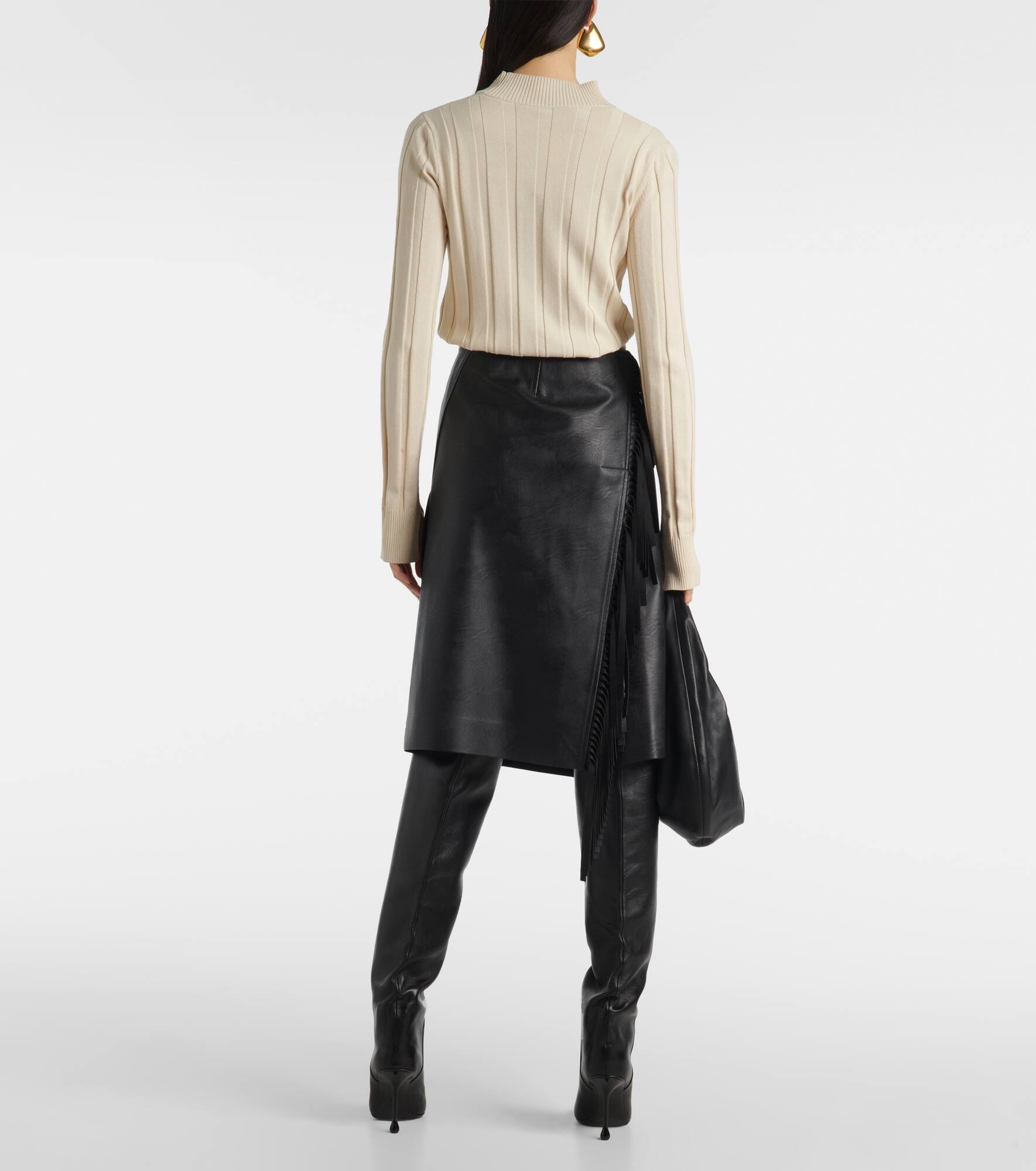 Alter mat faux leather midi skirt - 3