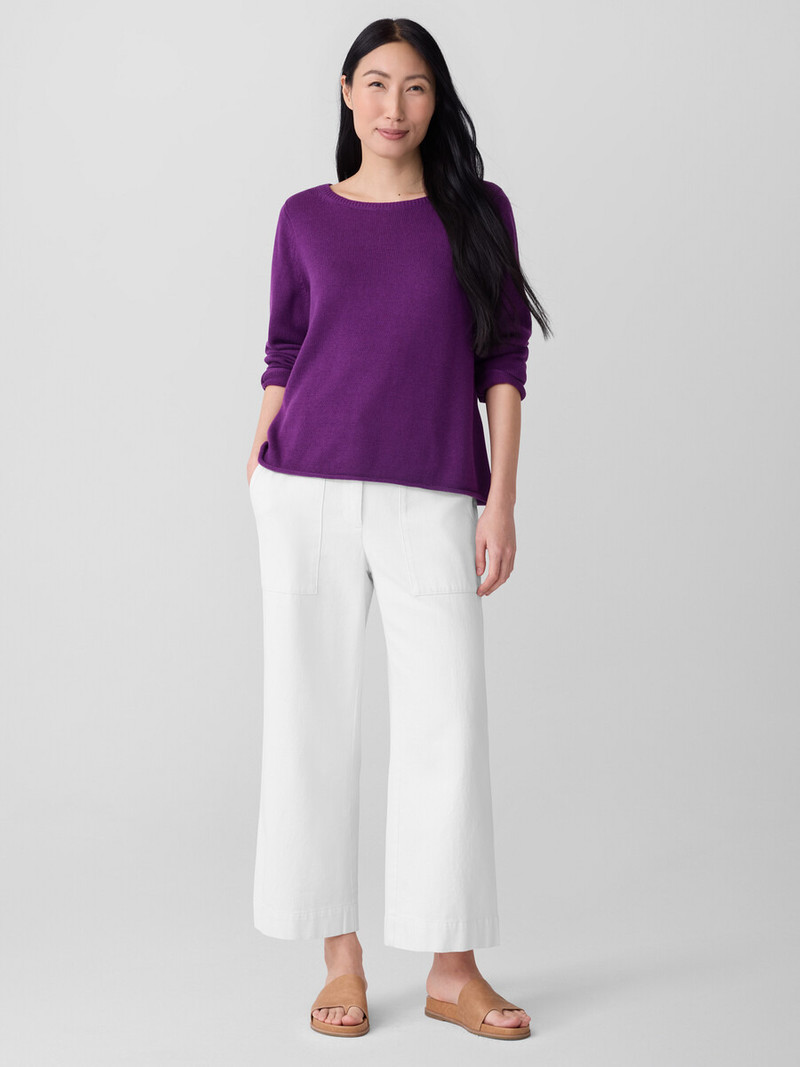 EILEEN FISHER Peruvian Cotton Blend Bateau Neck Top outlook