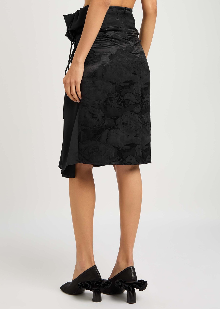 Dries Van Noten Sebia Floral-jacquard Moiré Midi Skirt - 3