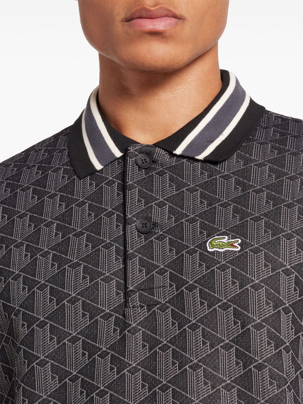 monogram-jacquard polo shirt - 5