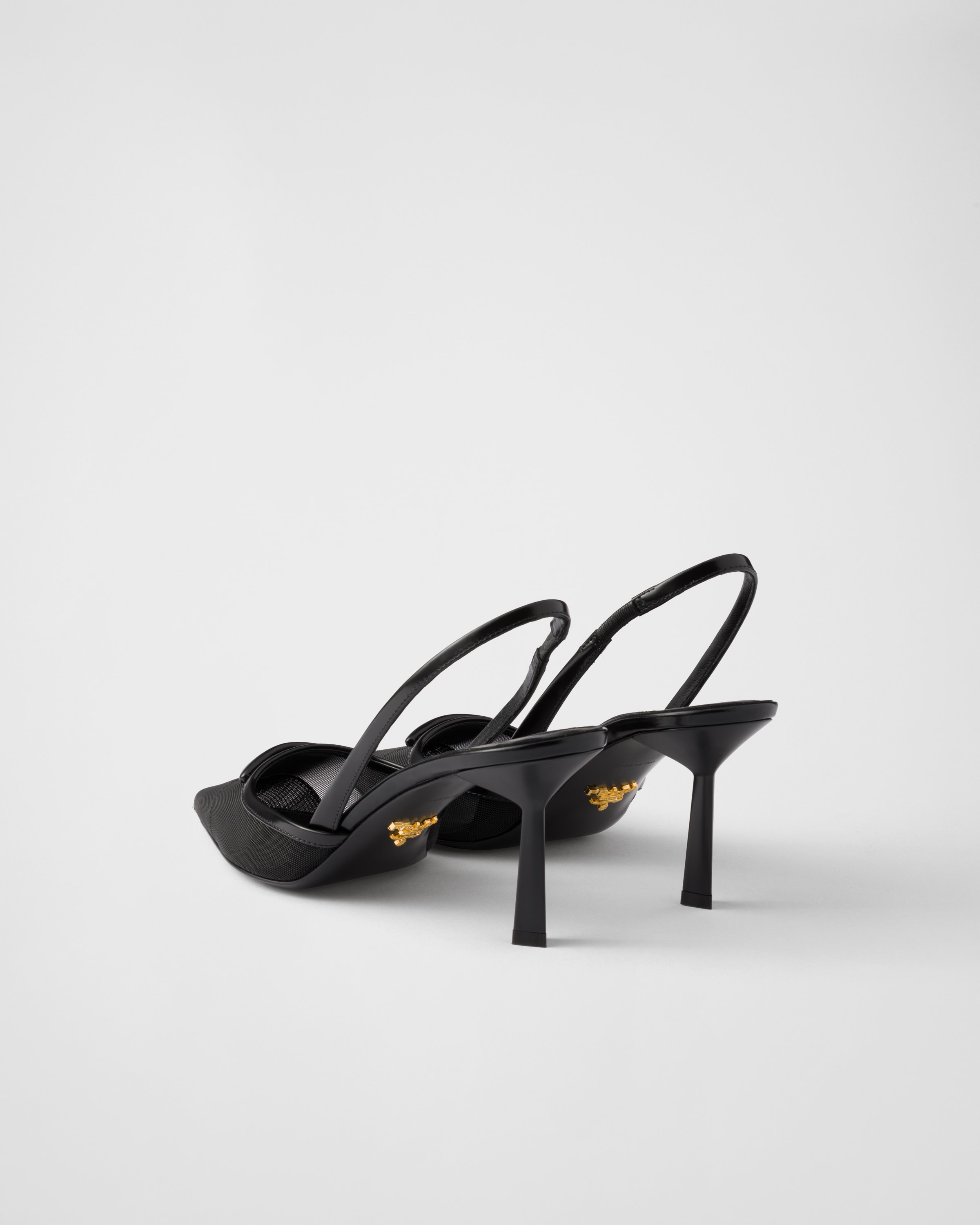 Mesh fabric slingback pumps - 4