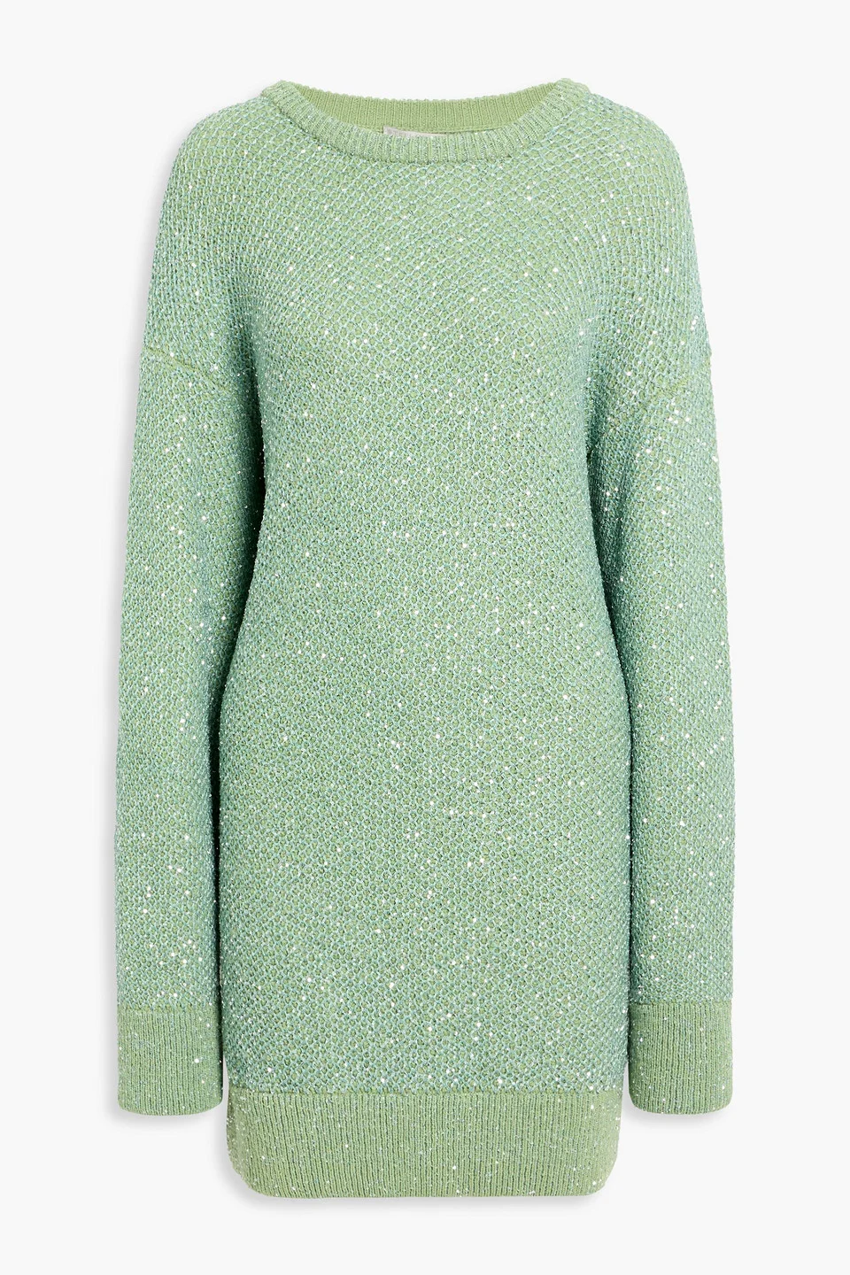 Sequin-embellished wool-blend mini dress - 1
