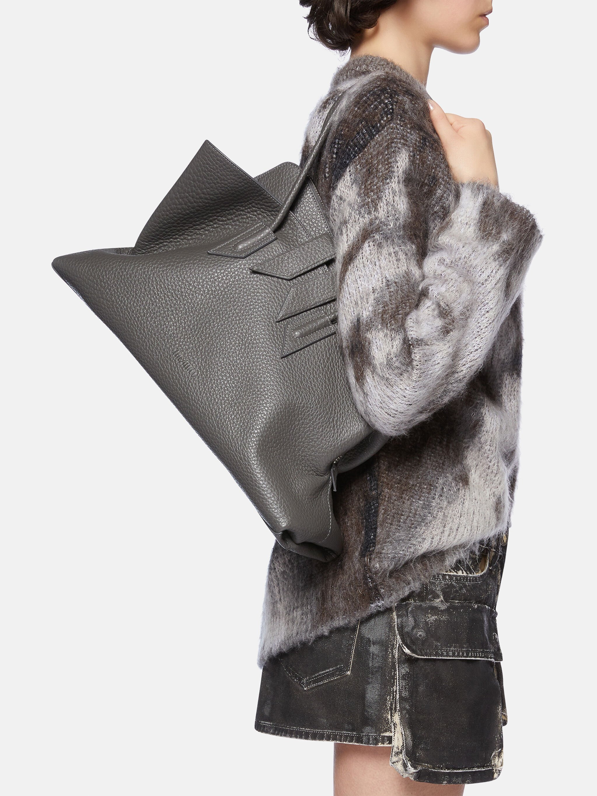"LA PASSEGGIATA MEDIUM" GREY TOP HANDLE - 2