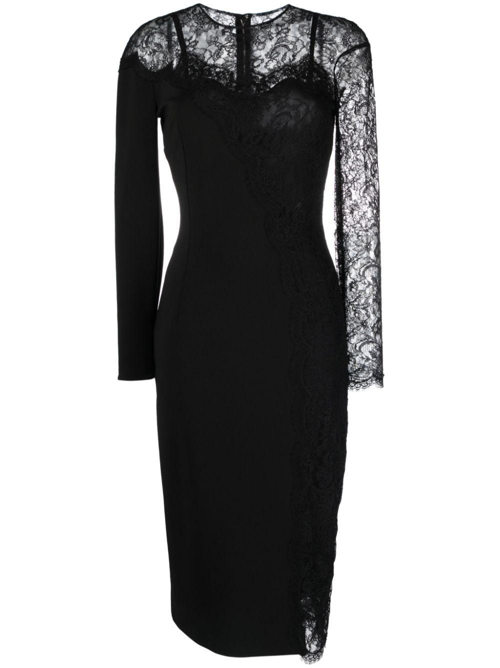 sheer-lace-panel maxi dress - 1