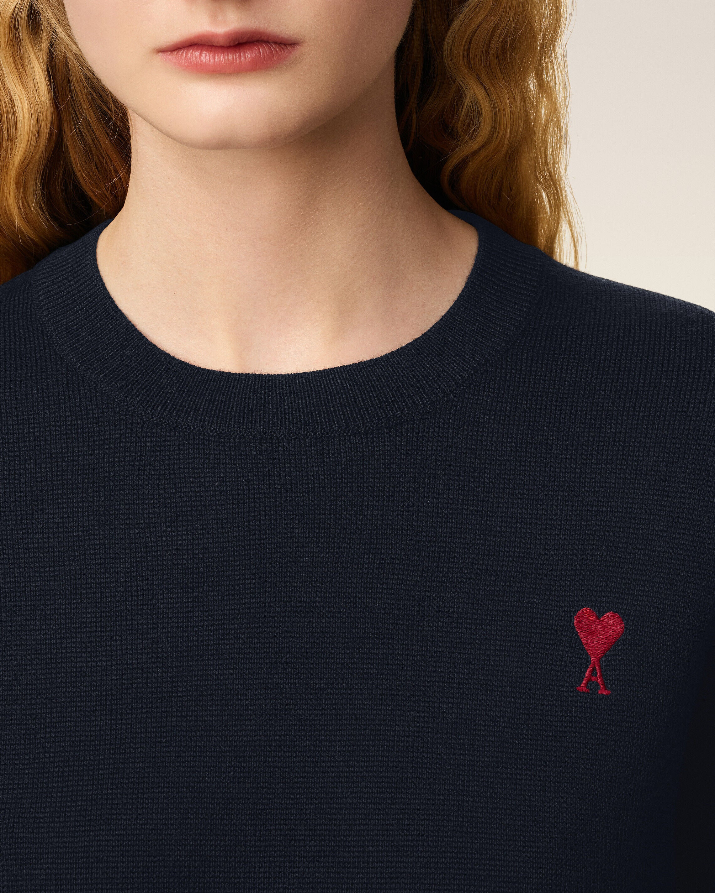 BLUE WOOL AMI DE COEUR CREWNECK SWEATER - 3