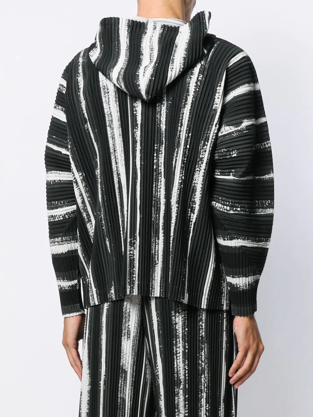 pleated stripe hoodie - 4