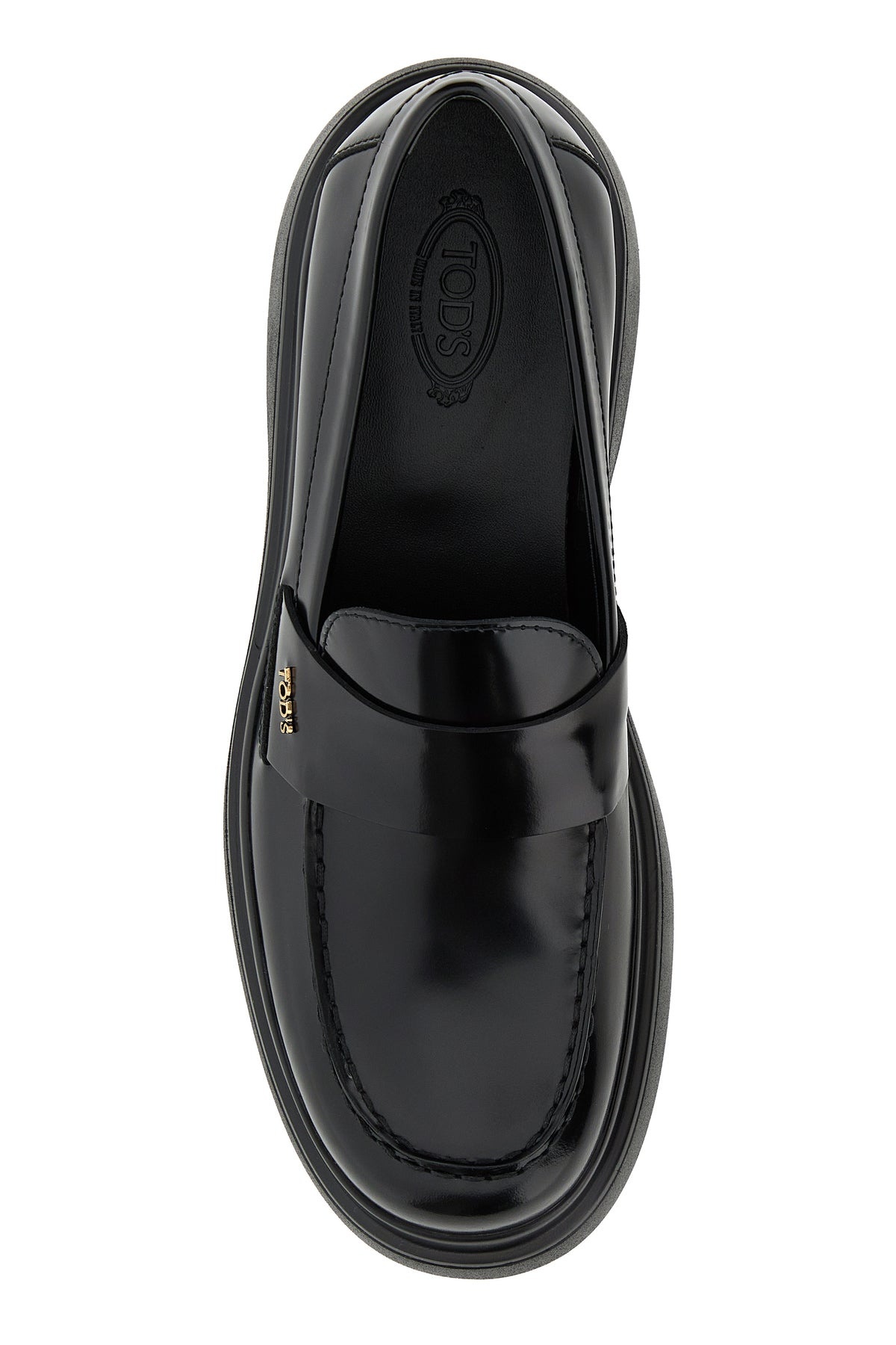 Black leather loafers - 4
