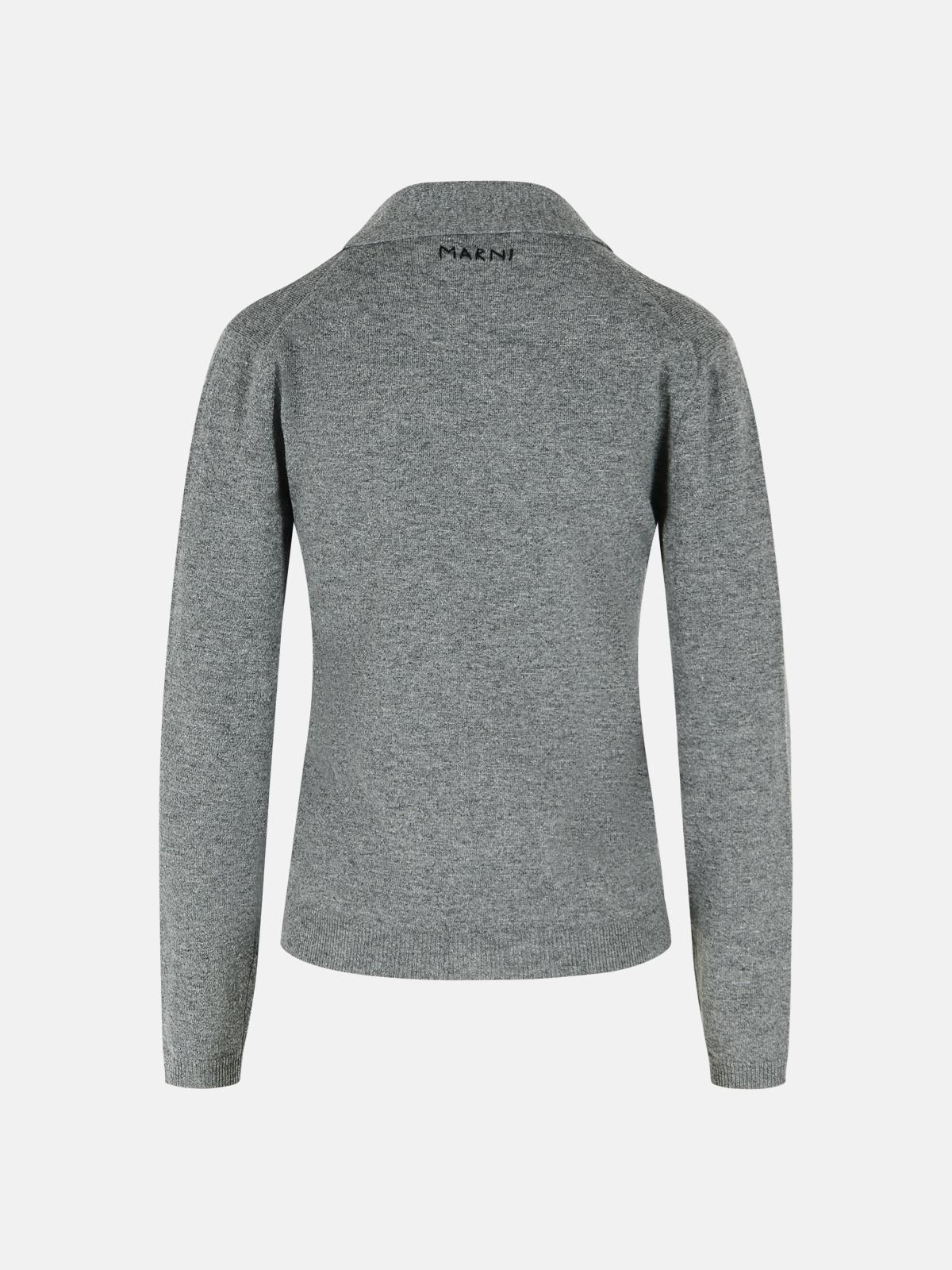 GREY VIRGIN WOOL CARDIGAN - 3