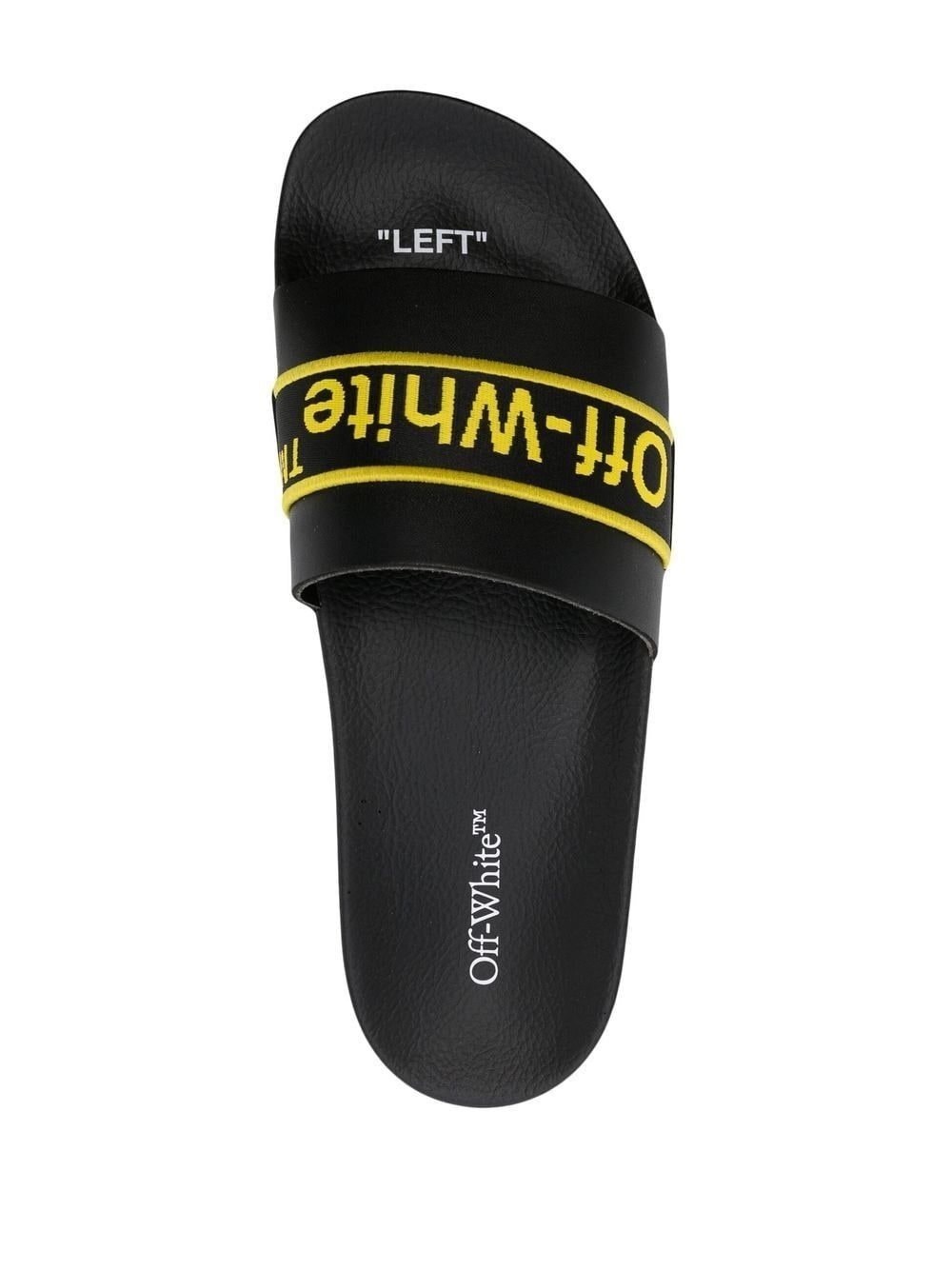 logo-print leather slides - 4