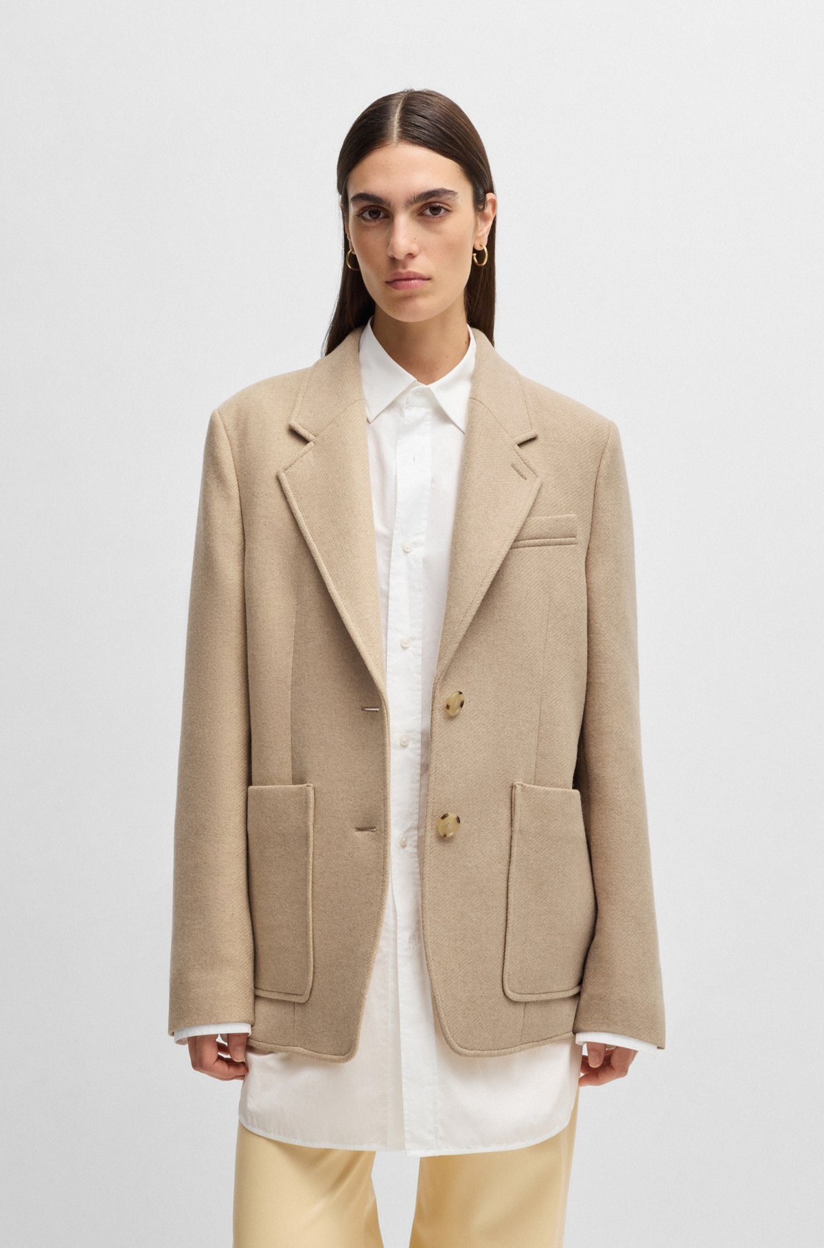 OVERSIZE-FIT BLAZER IN MELANGE WOOL - 2