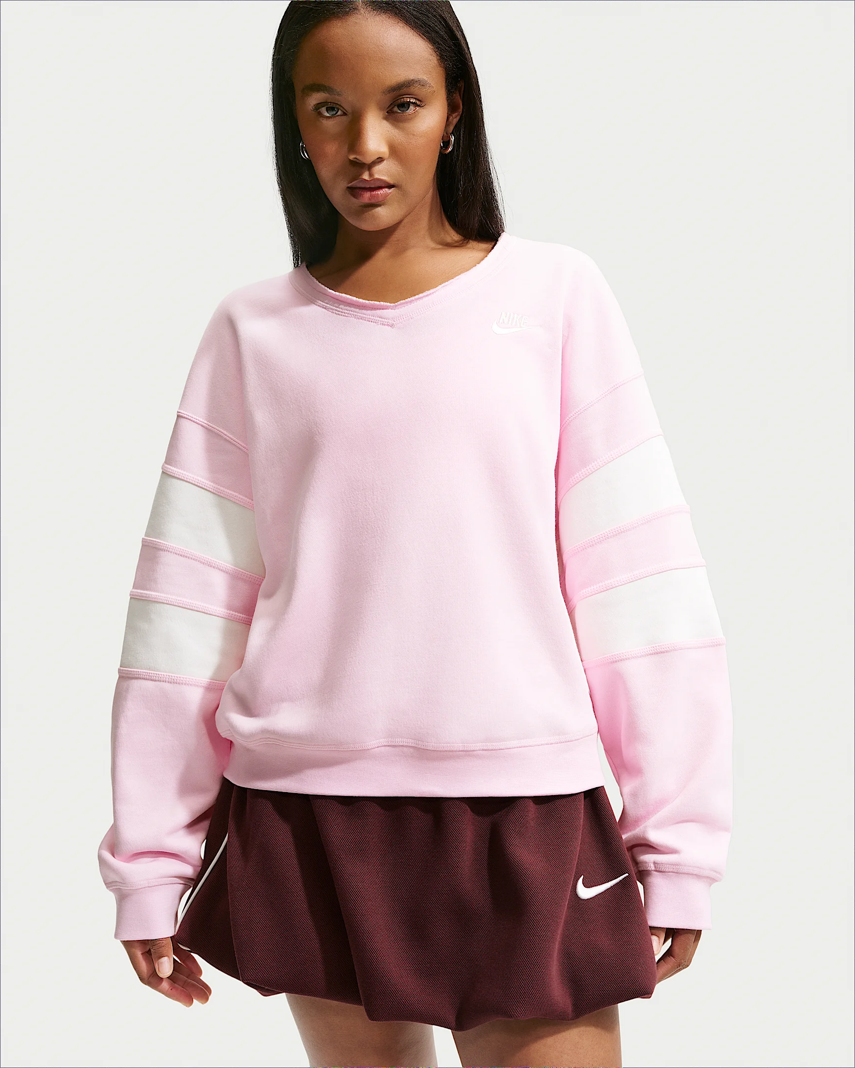 Nike Sportswear Club Fleece Women's Oversized V-Neck Sweatshirt - 1