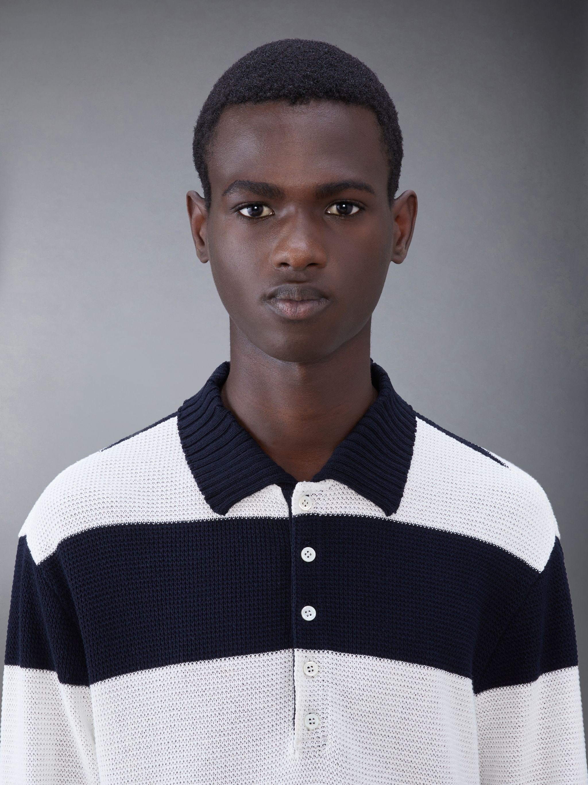 striped knitted polo shirt - 4