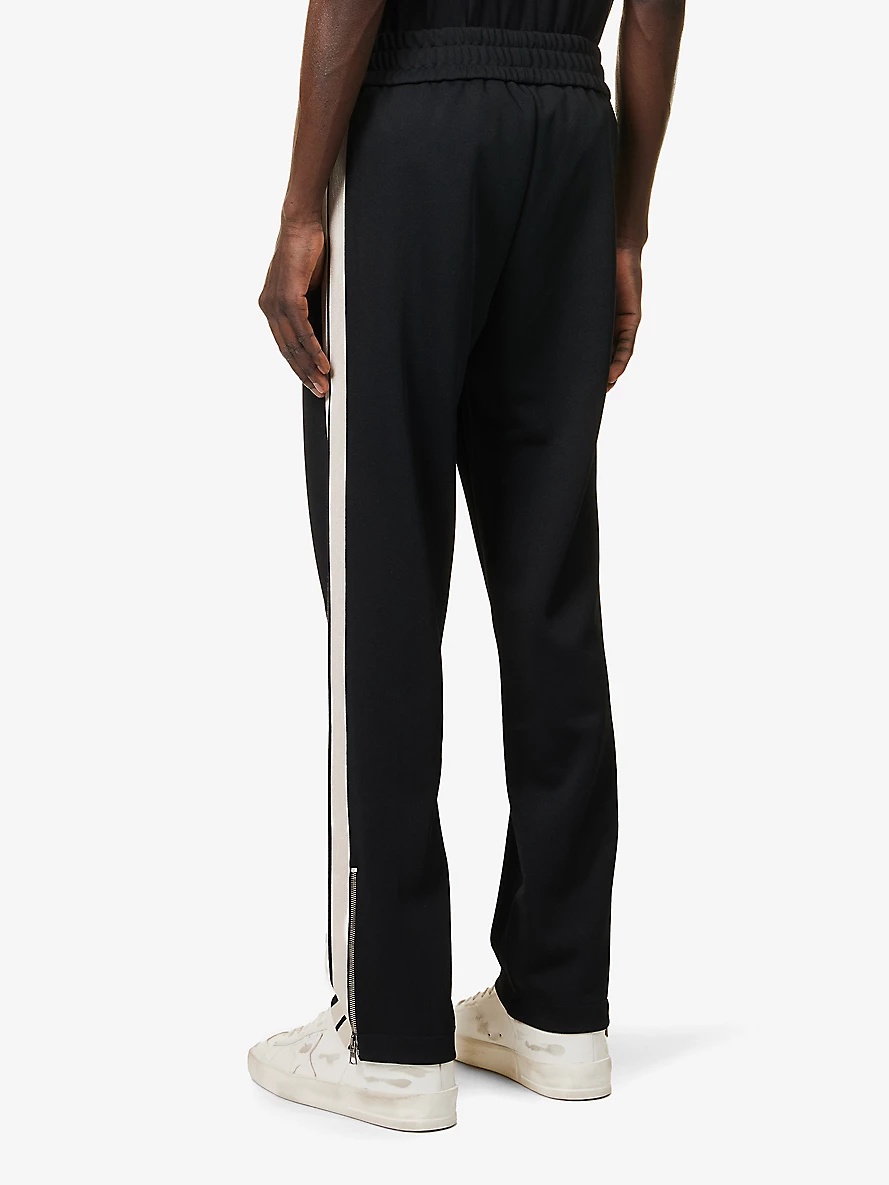 Monogram brand-patch straight-leg woven track trousers - 4
