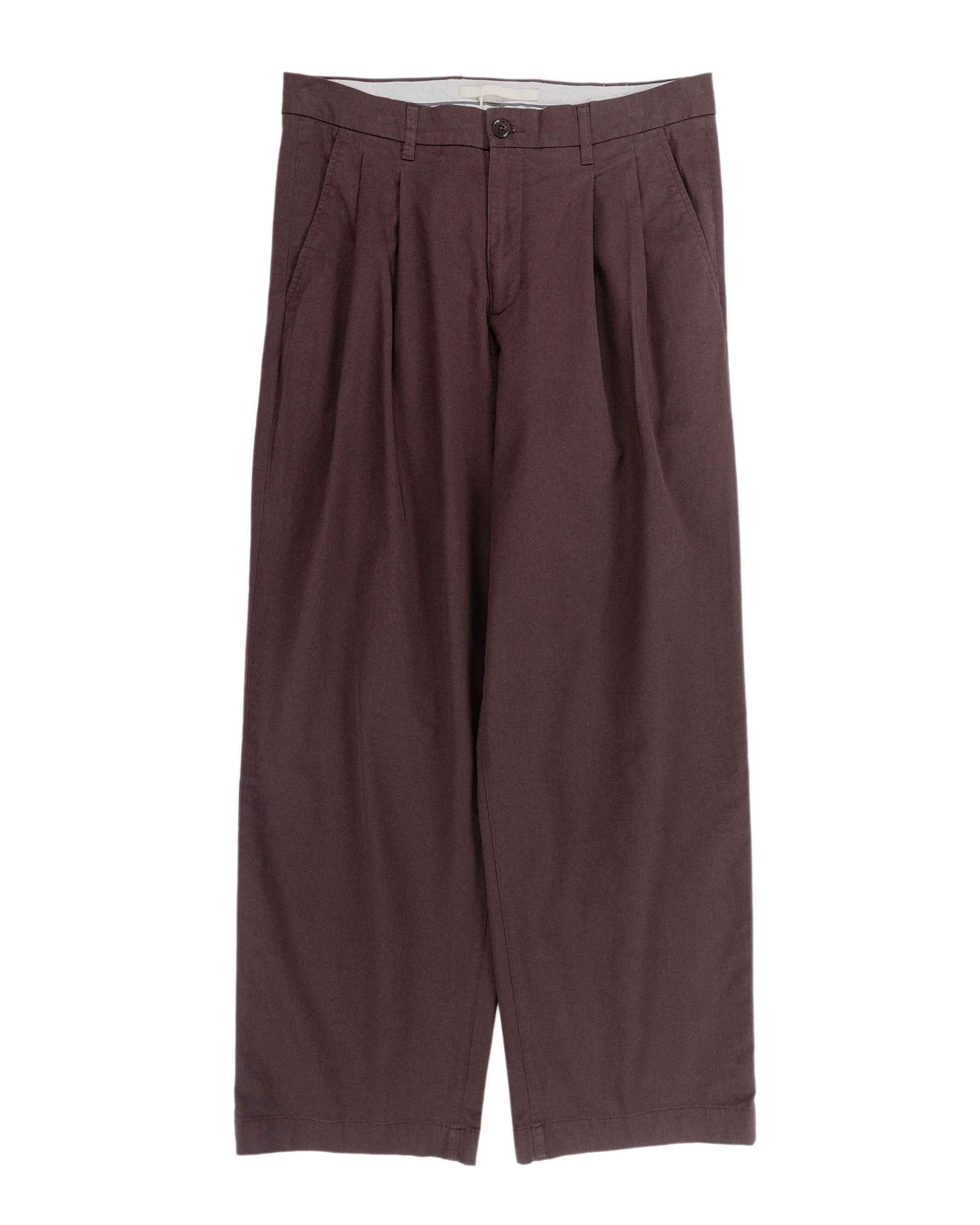 Benn Relaxed Twill Pleated Trouser Seal Brown - 1