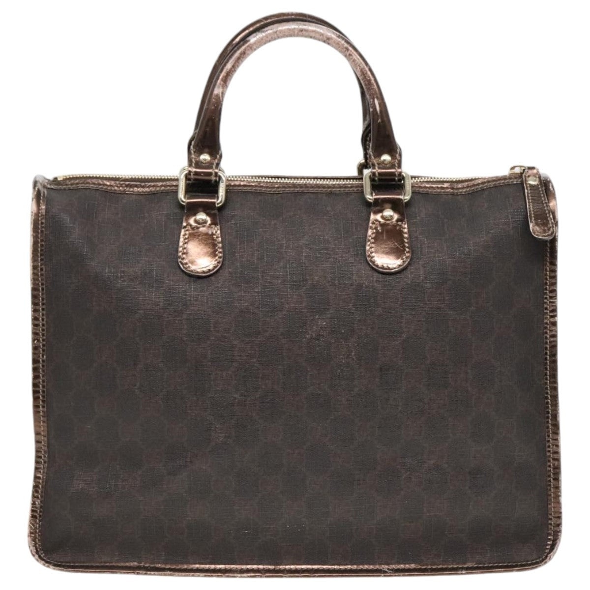 GUCCI GG Canvas Hand Bag Brown Gold - 3