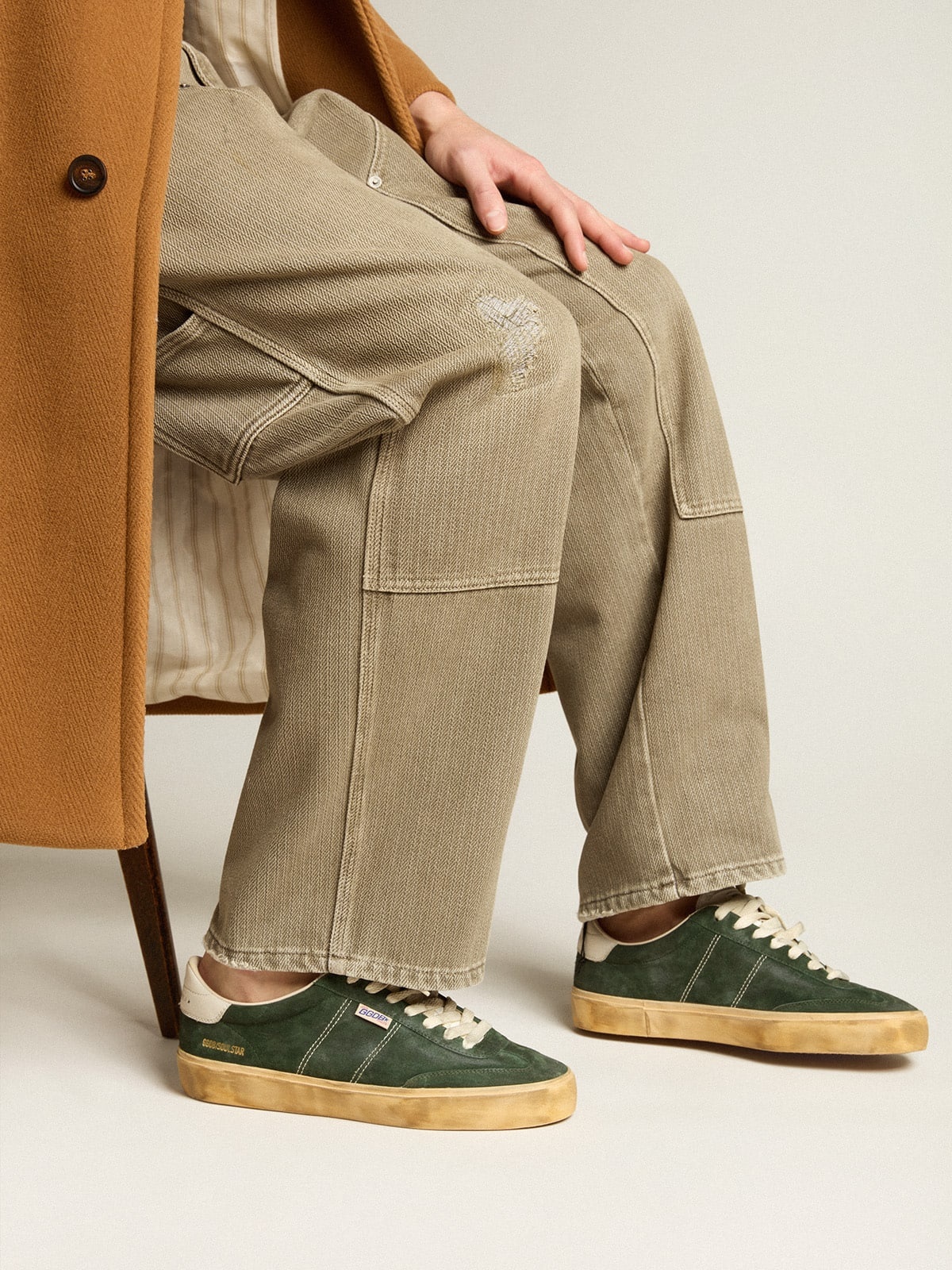 Soul Star in green suede with milk-white leather heel tab - 3