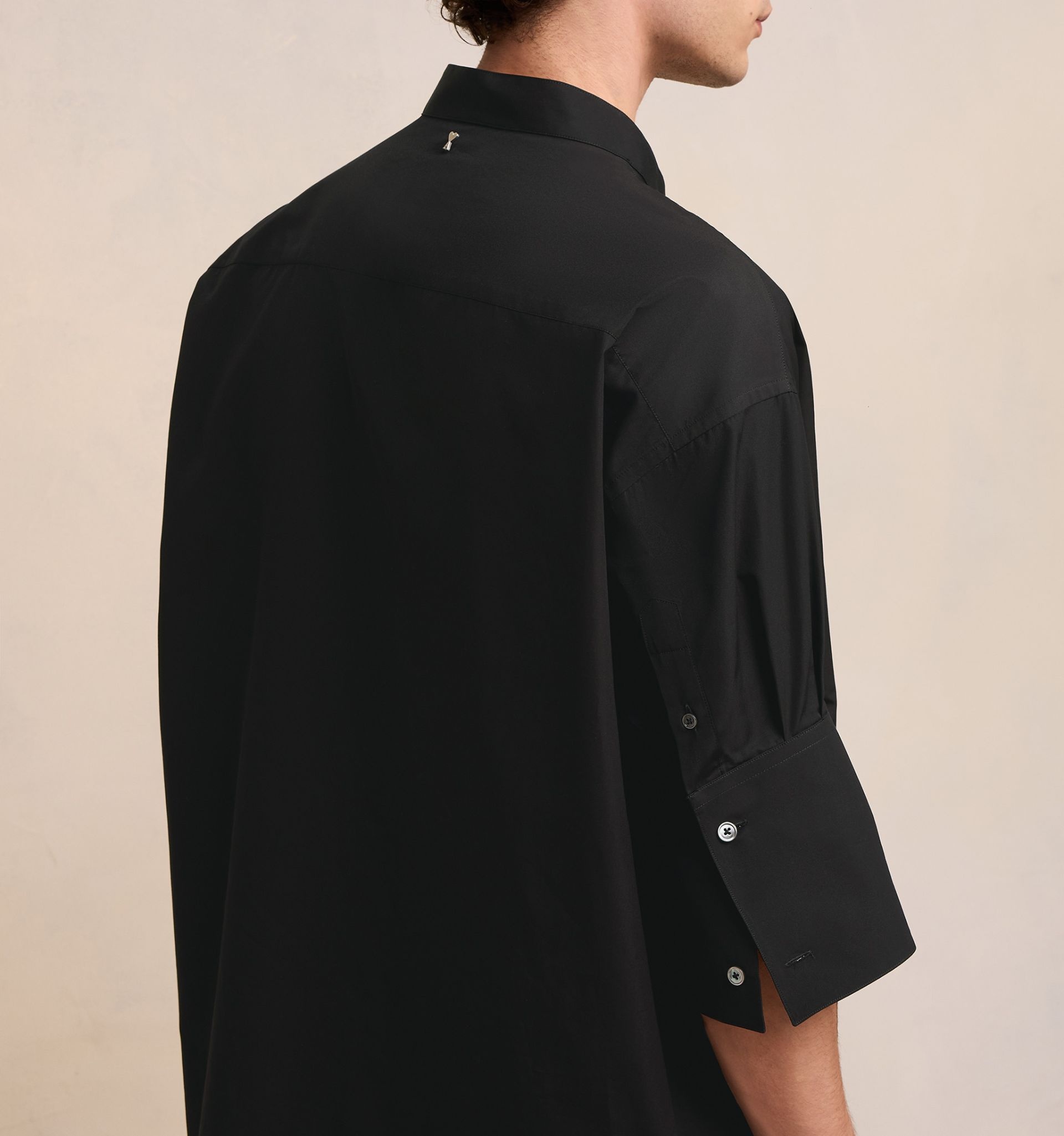 Oversize Shirt With Mao Collar - 7