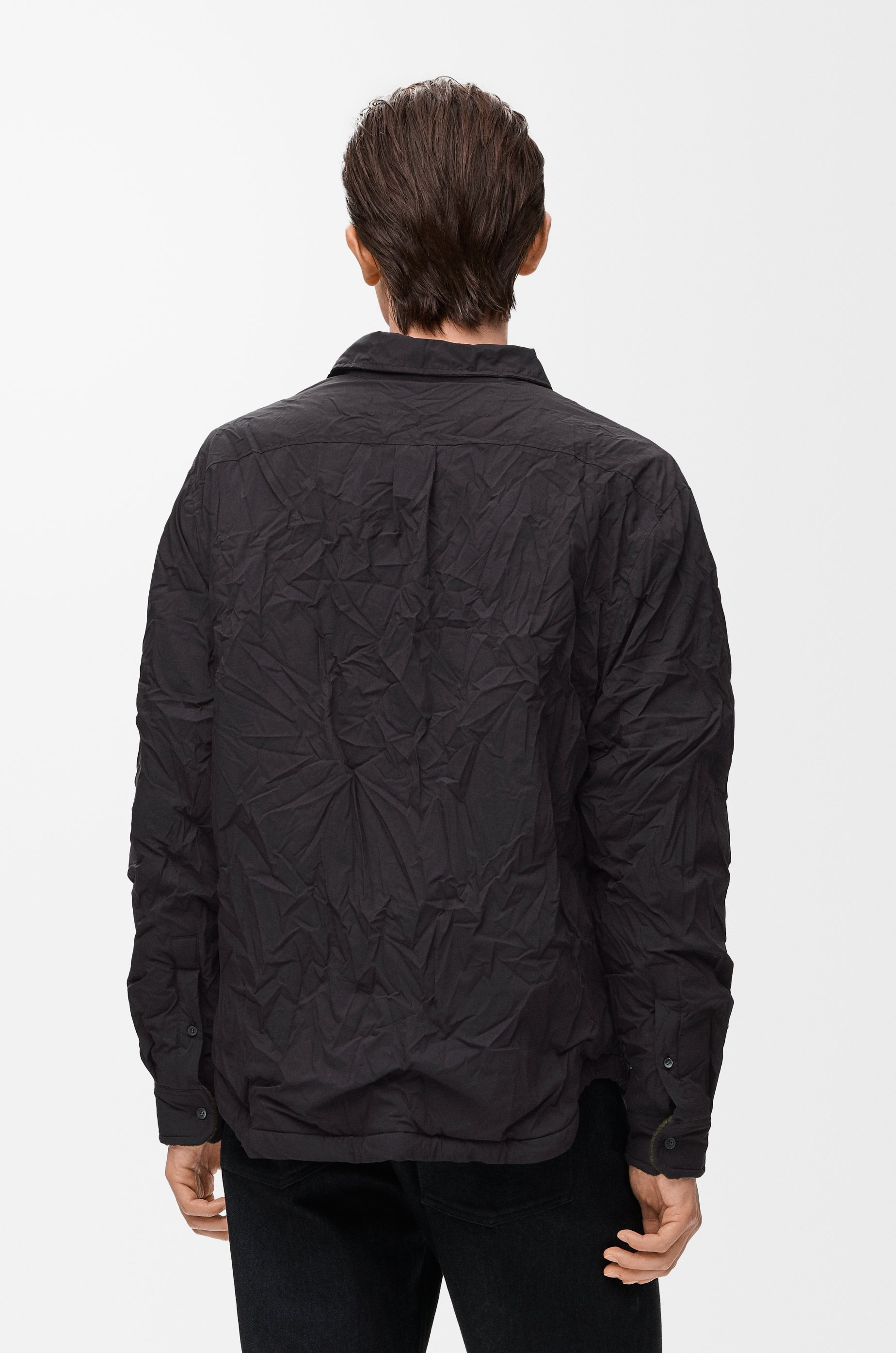 Hybrid shirt in cotton blend and wool - 4