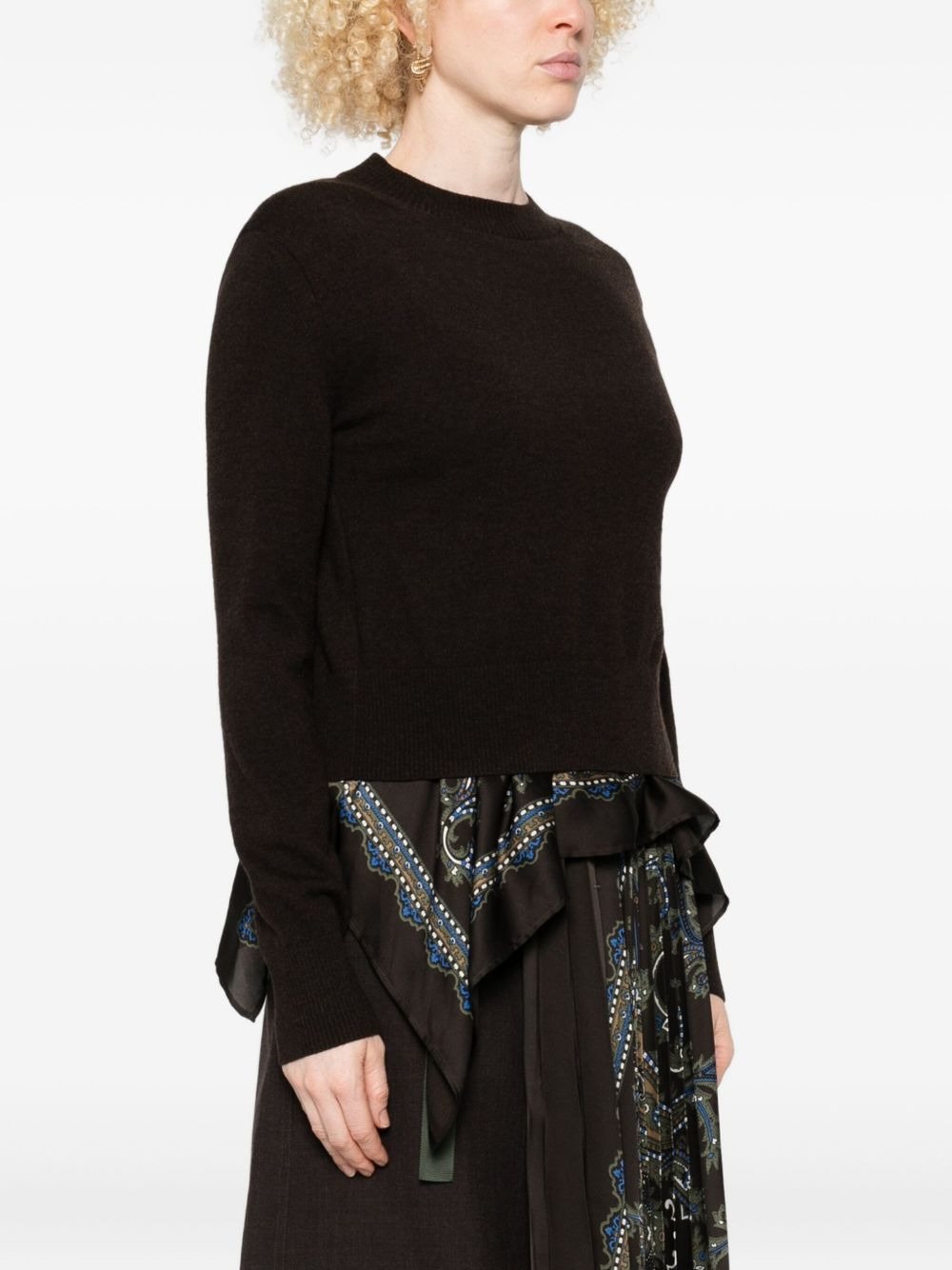paisley-print panel sweater - 3