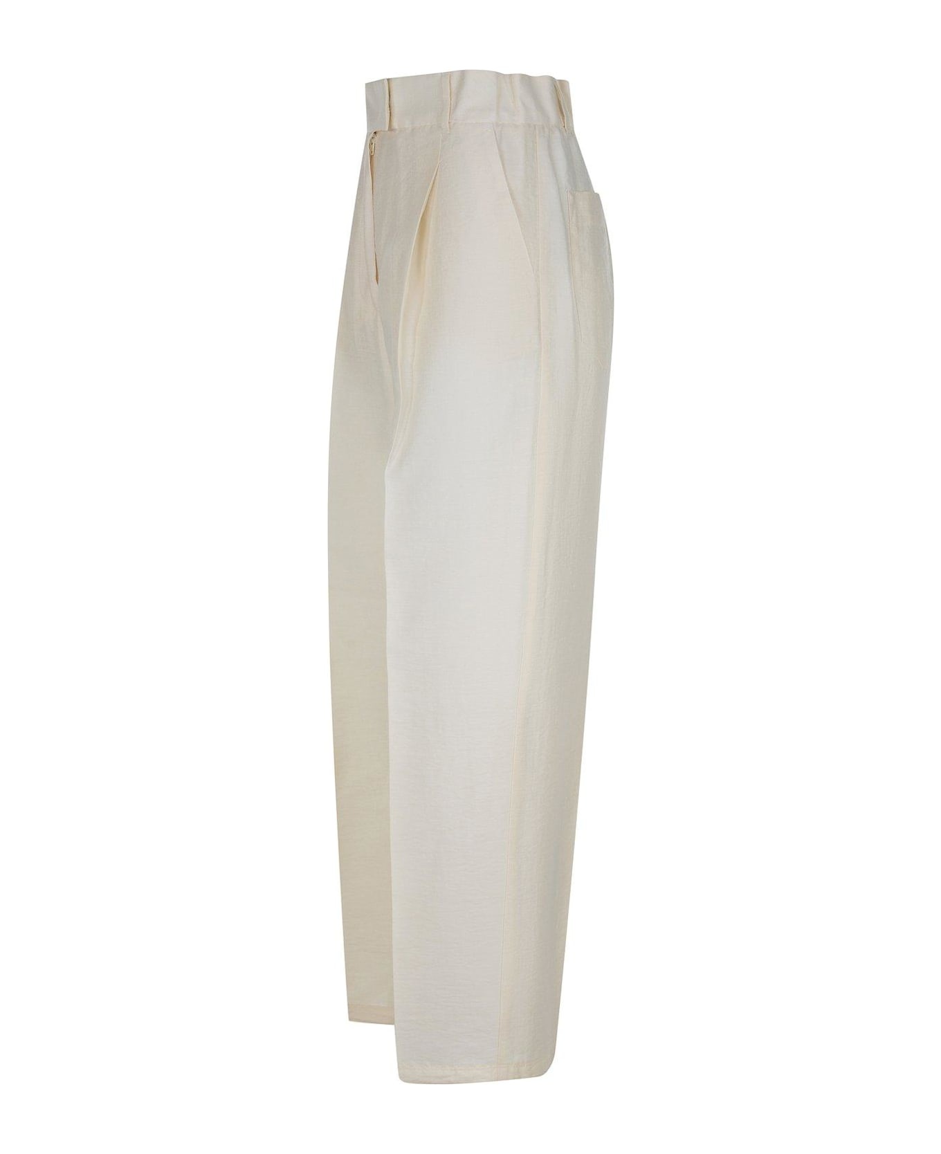 Efedra Pleated Straight Leg Trousers - 3