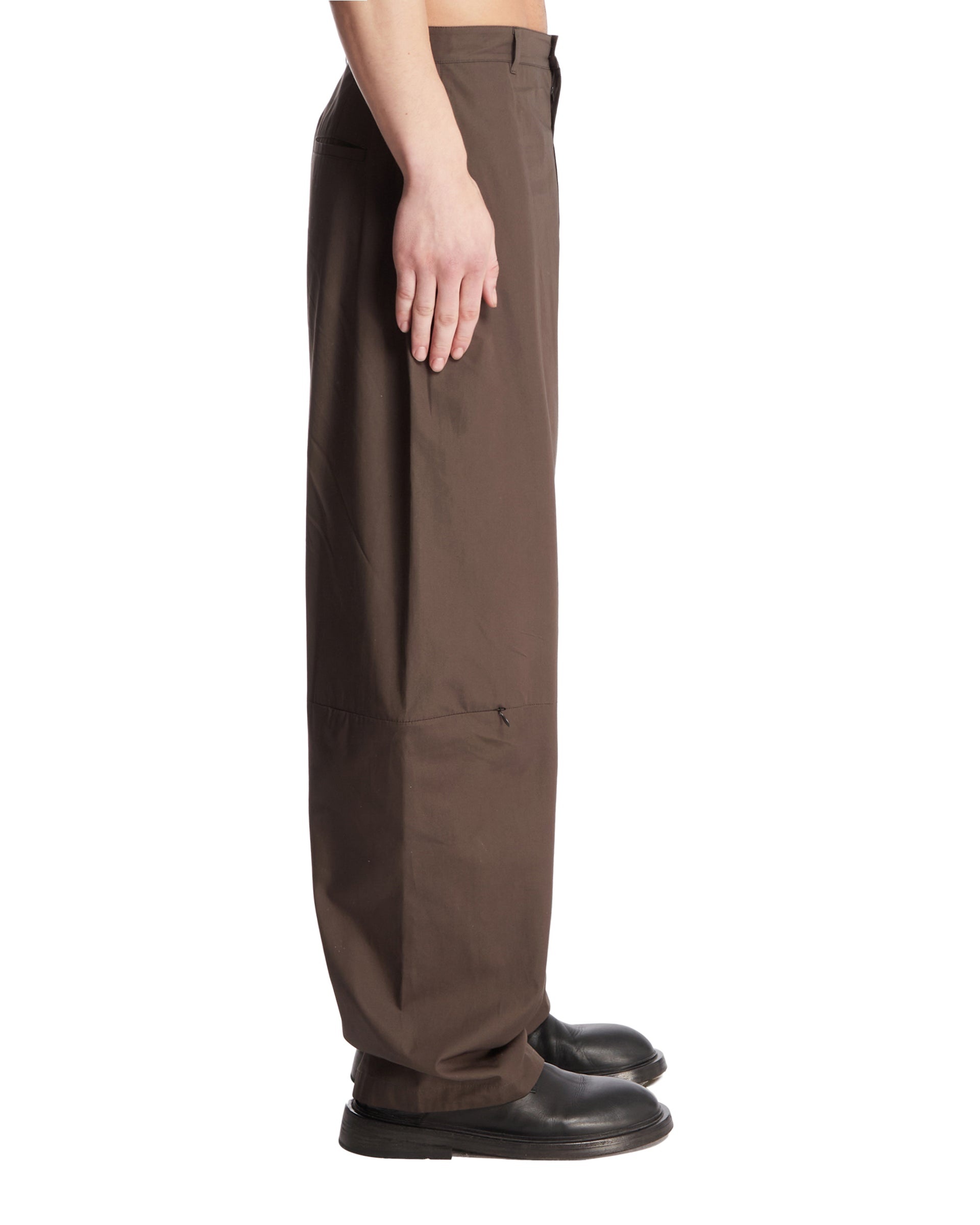 Brown Barrel Zip Trousers - 5