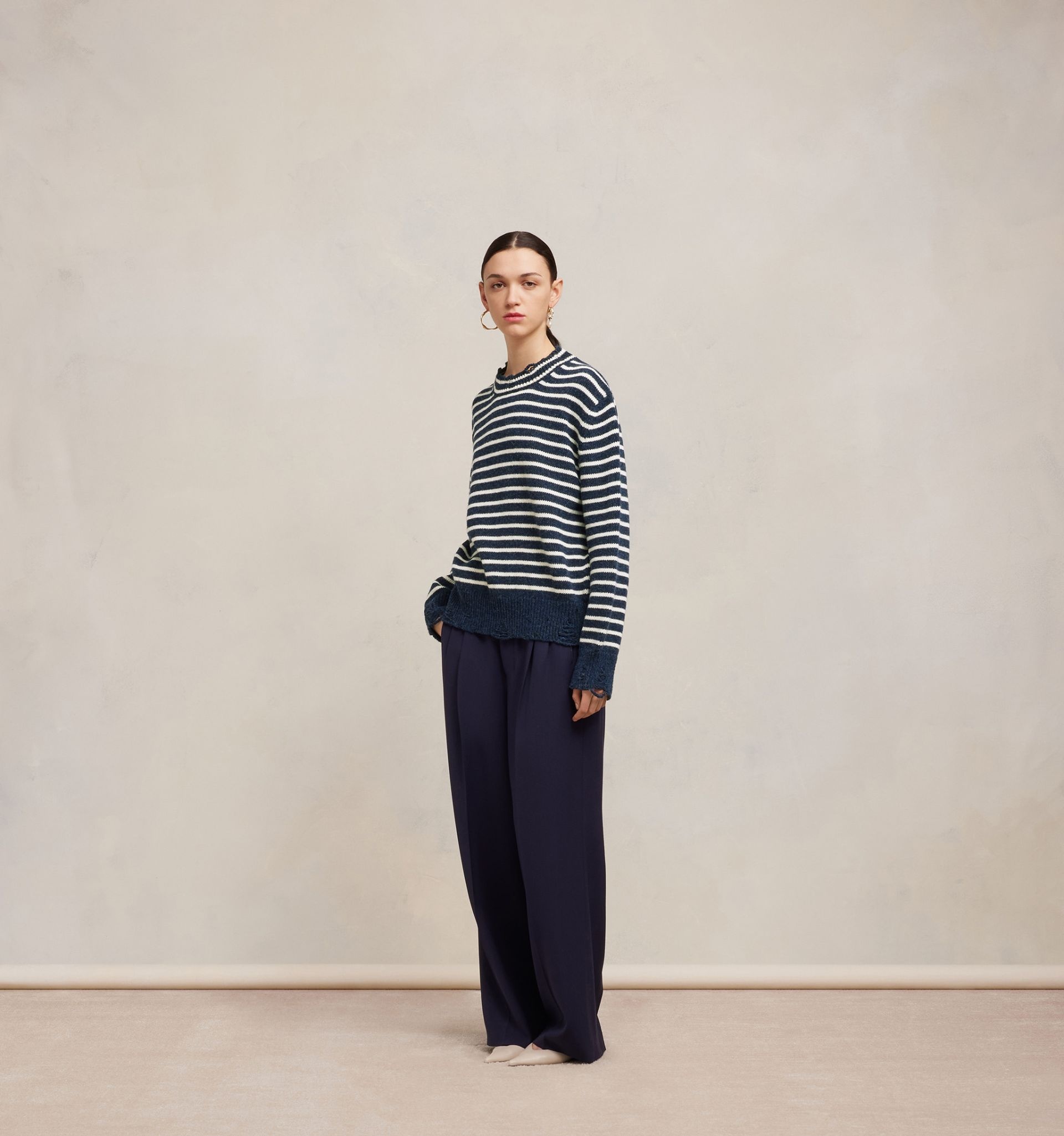 Striped Sweater With Cut Out Details - 5
