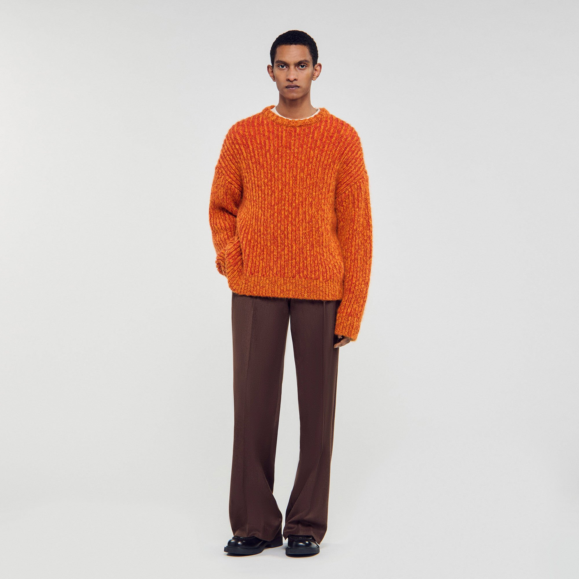 ROUND NECK LONG-SLEEVE SWEATER - 1