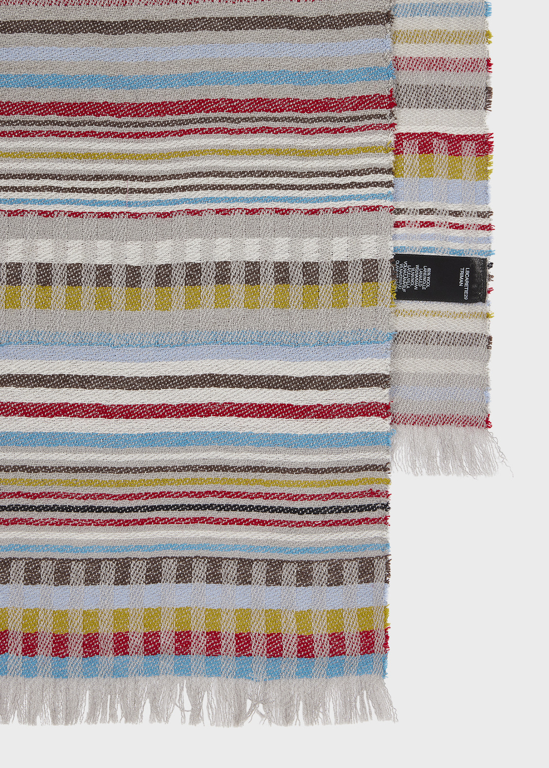 Multi Colour Multi Stripe Silk-Blend Scarf - 2