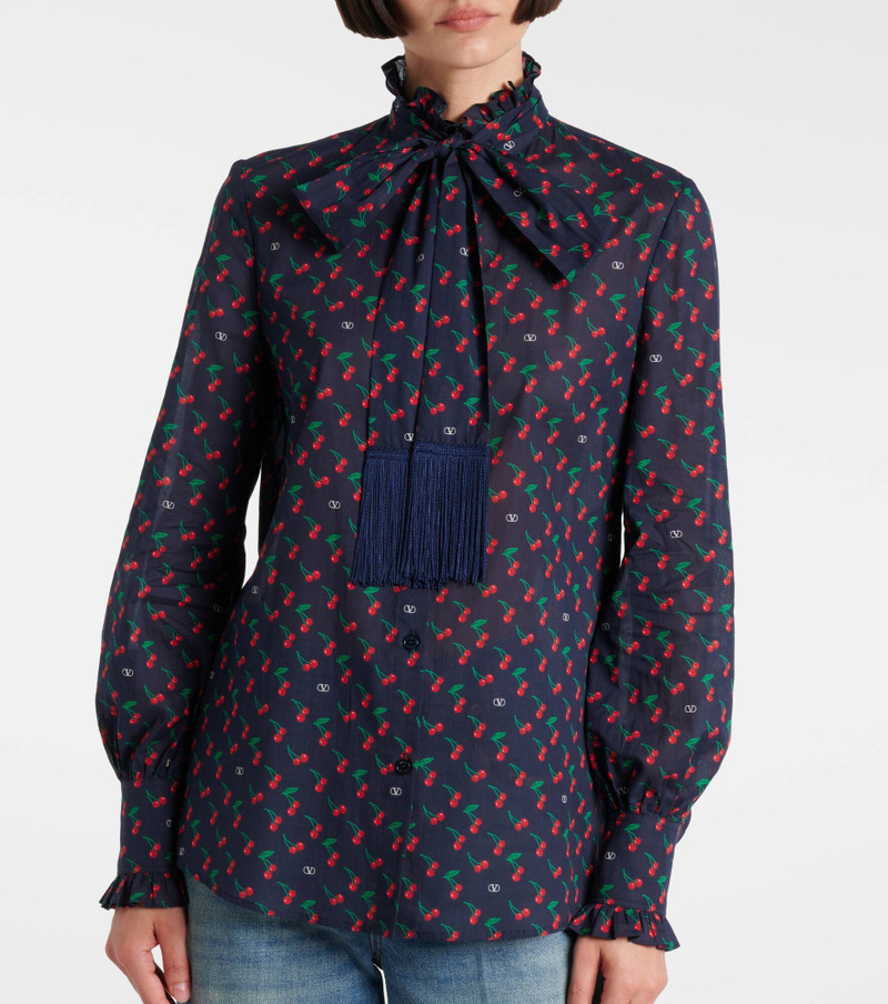 Cherryfic bow-detail cotton muslin shirt 6