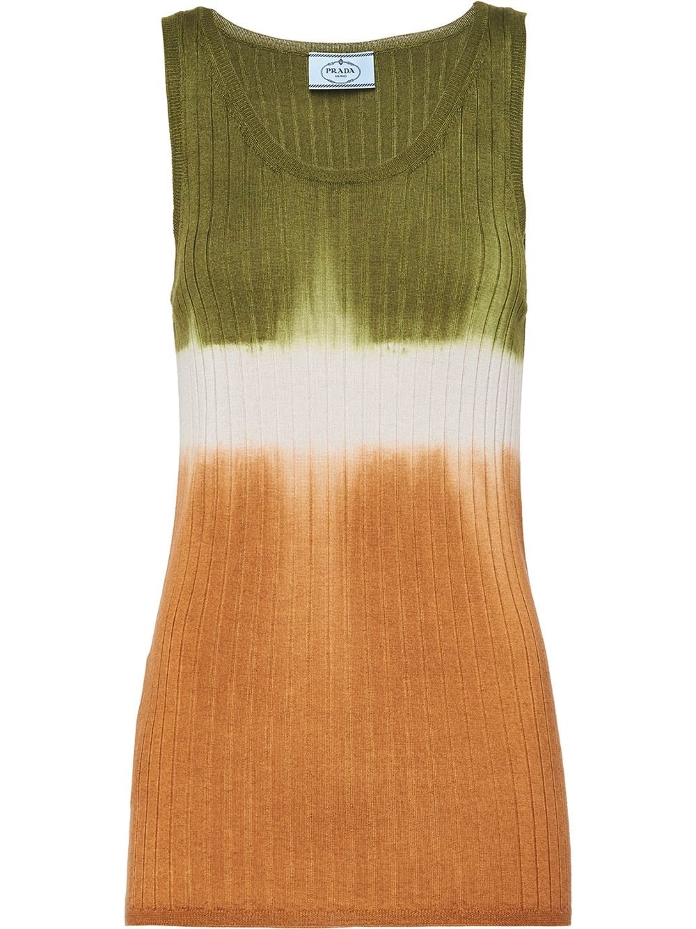 knitted colour-block tank top - 1