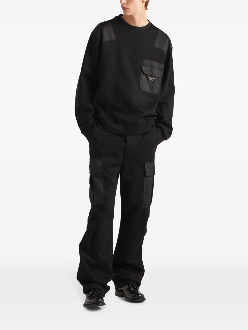 logo-triangle fleece track pants - 2