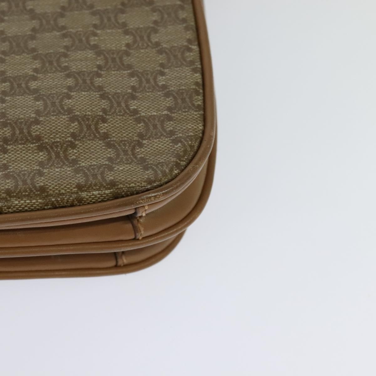 CELINE Macadam Canvas Shoulder Bag Pvc Leather Beige - 16
