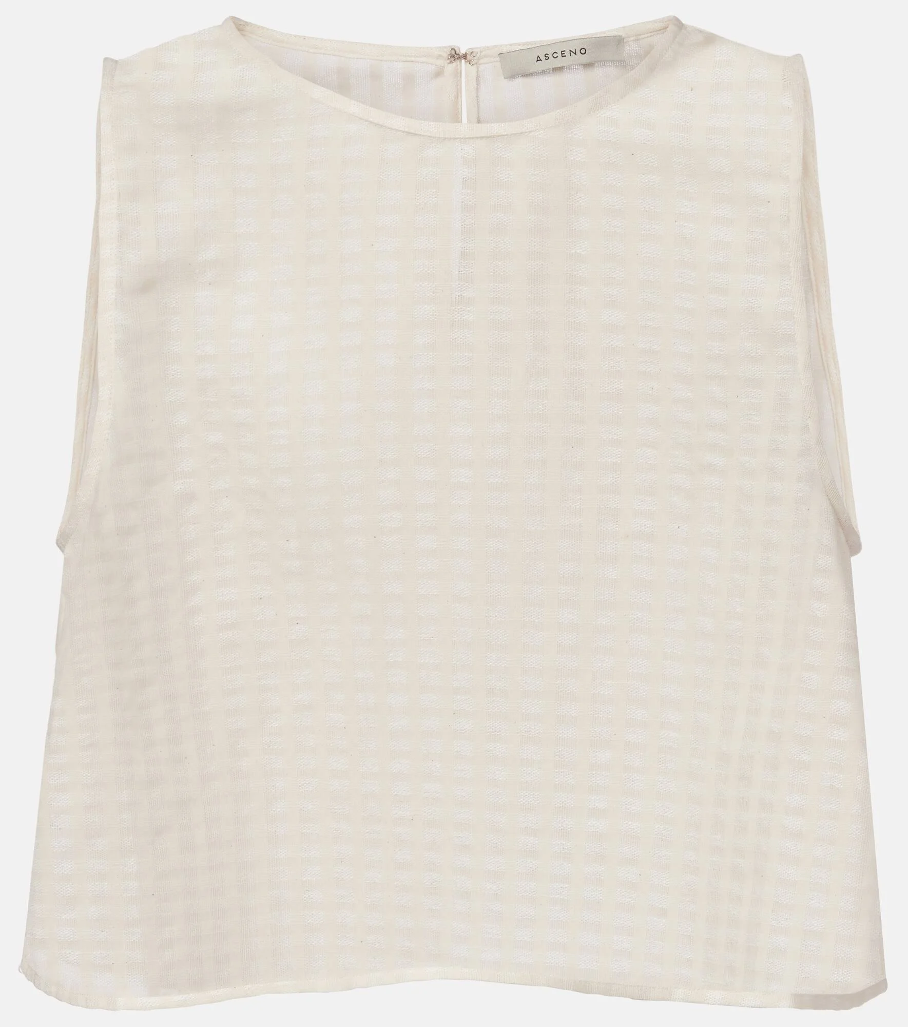 Kobe checked cotton and linen crop top - 1