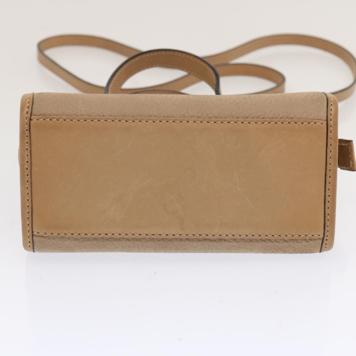 CELINE Hand Bag Leather Beige - 5