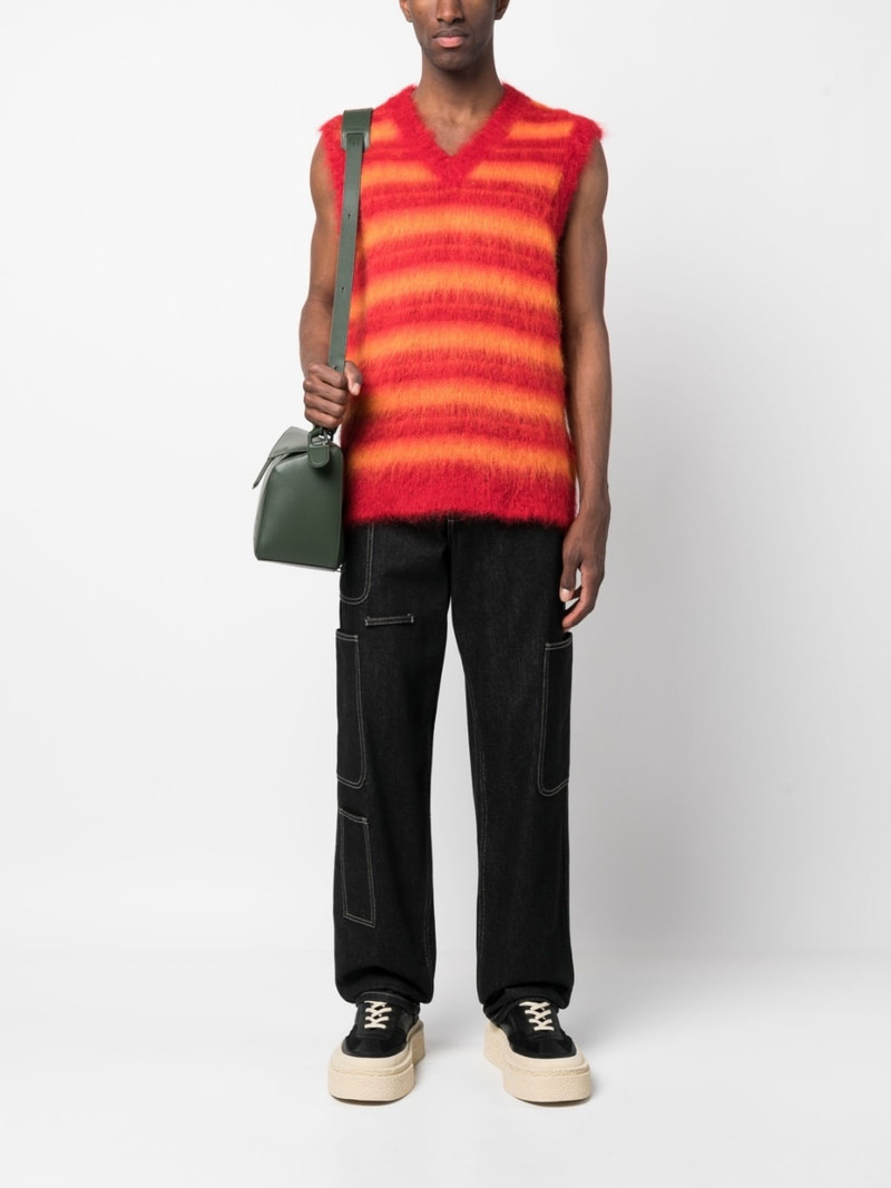 Marni brushed-mohair striped vest outlook