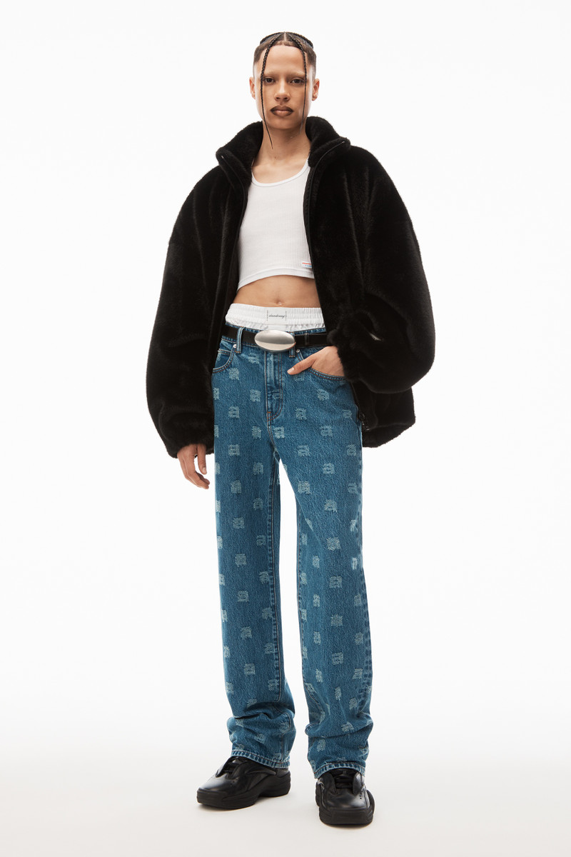 Alexander Wang EZ mid-rise straight-leg jean in denim outlook
